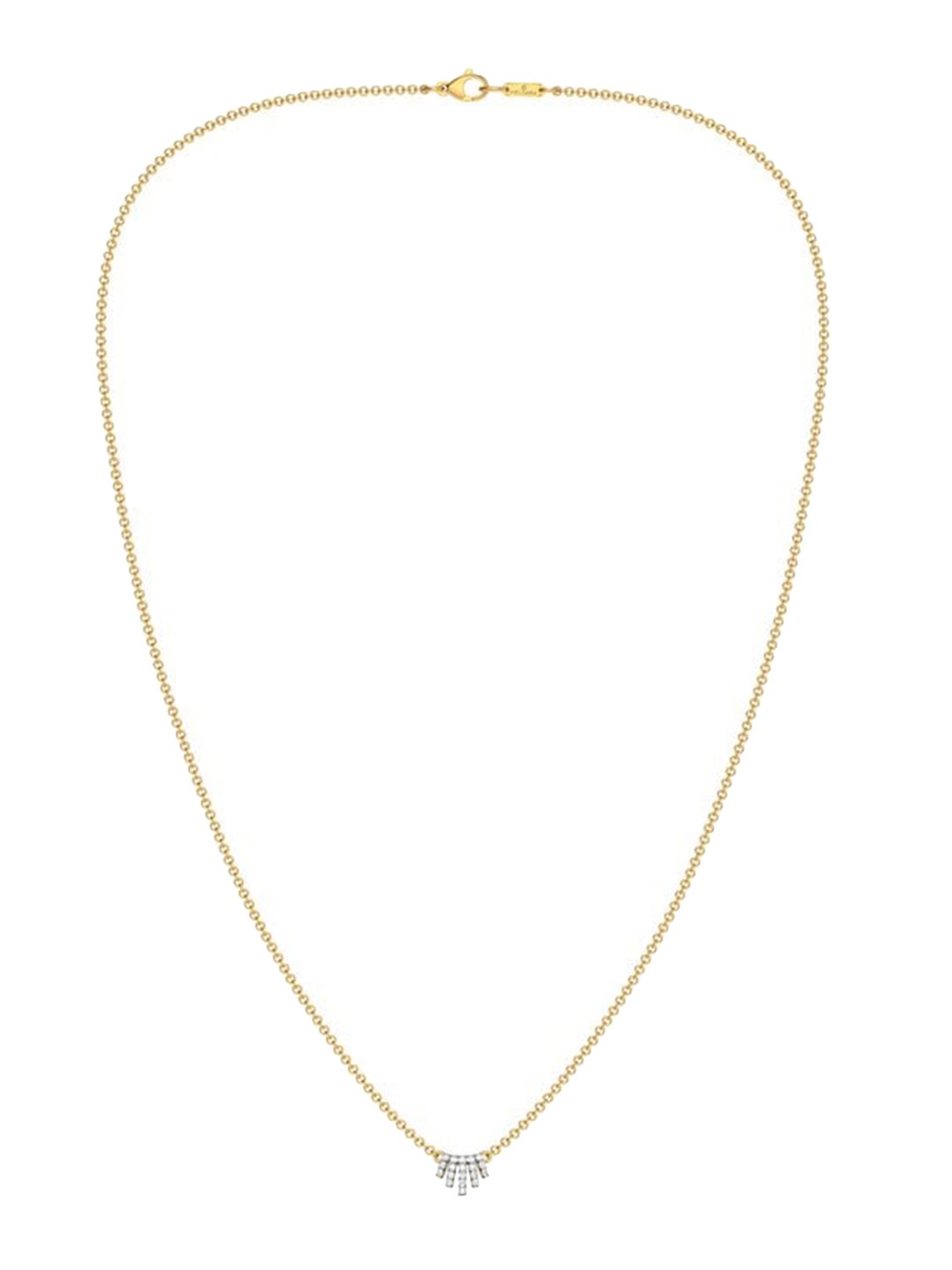 

MELORRA Crowning Glory Rhodium-Plated Diamond-Studded 18KT Gold Necklace -4.62gm