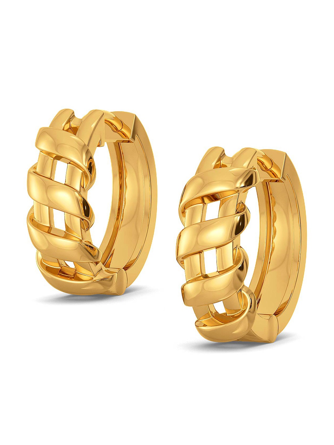 

MELORRA The Leno Weave 18KT Gold Hoop Earrings-5.43gm