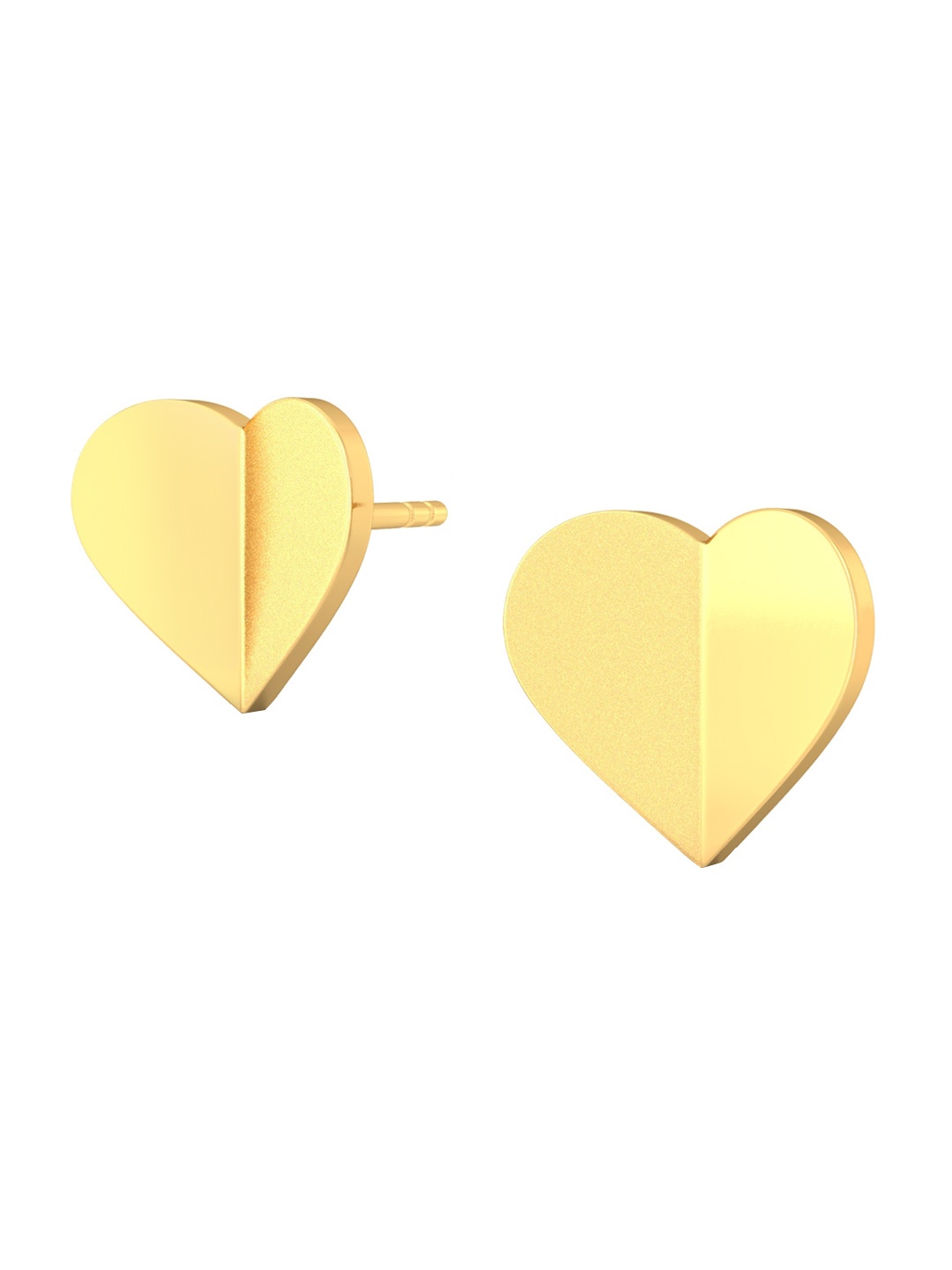 

MELORRA 18KT Gold Cold Folds Heart Shaped Stud Earrings-2.34g