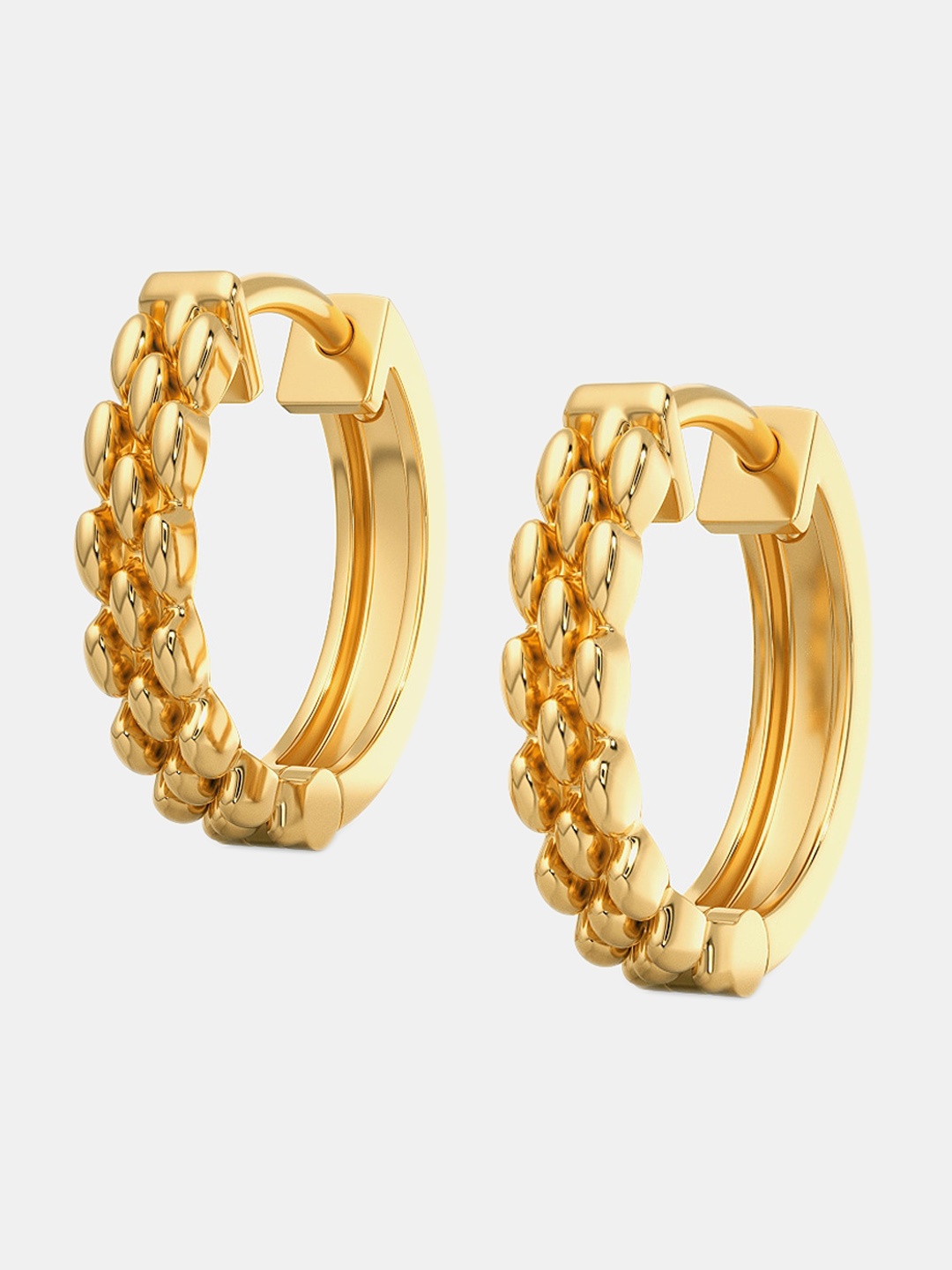 

MELORRA Tweed Links 18KT Gold Hoop Earrings- 4.06 gm