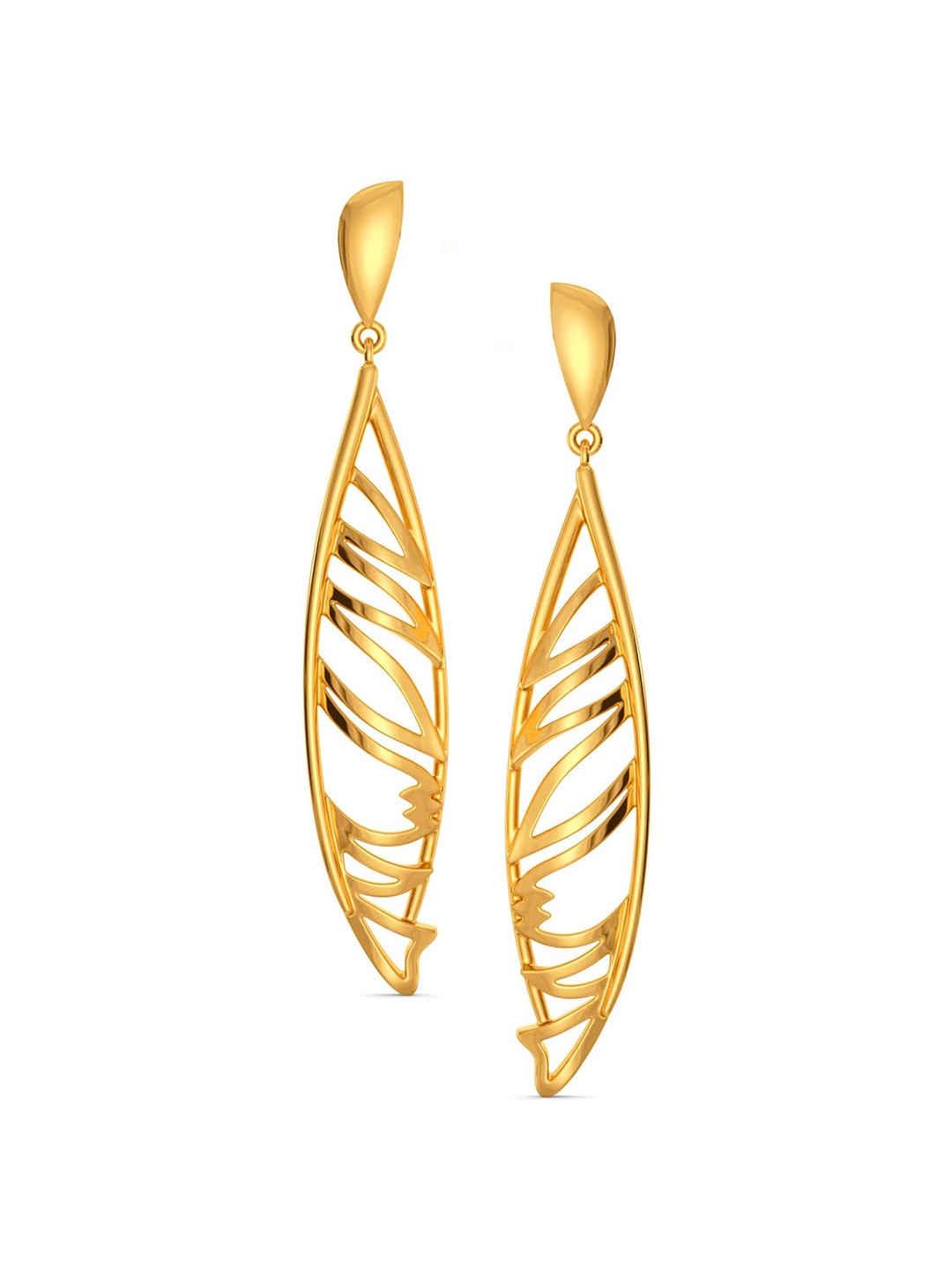 

MELORRA Fun O Feather 18KT Gold Dangle Earrings-4.96 gm