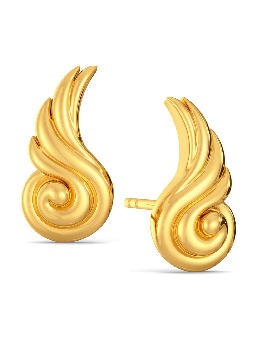 

MELORRA Winged Curls 18KT Gold Stud Earrings-3.28gm