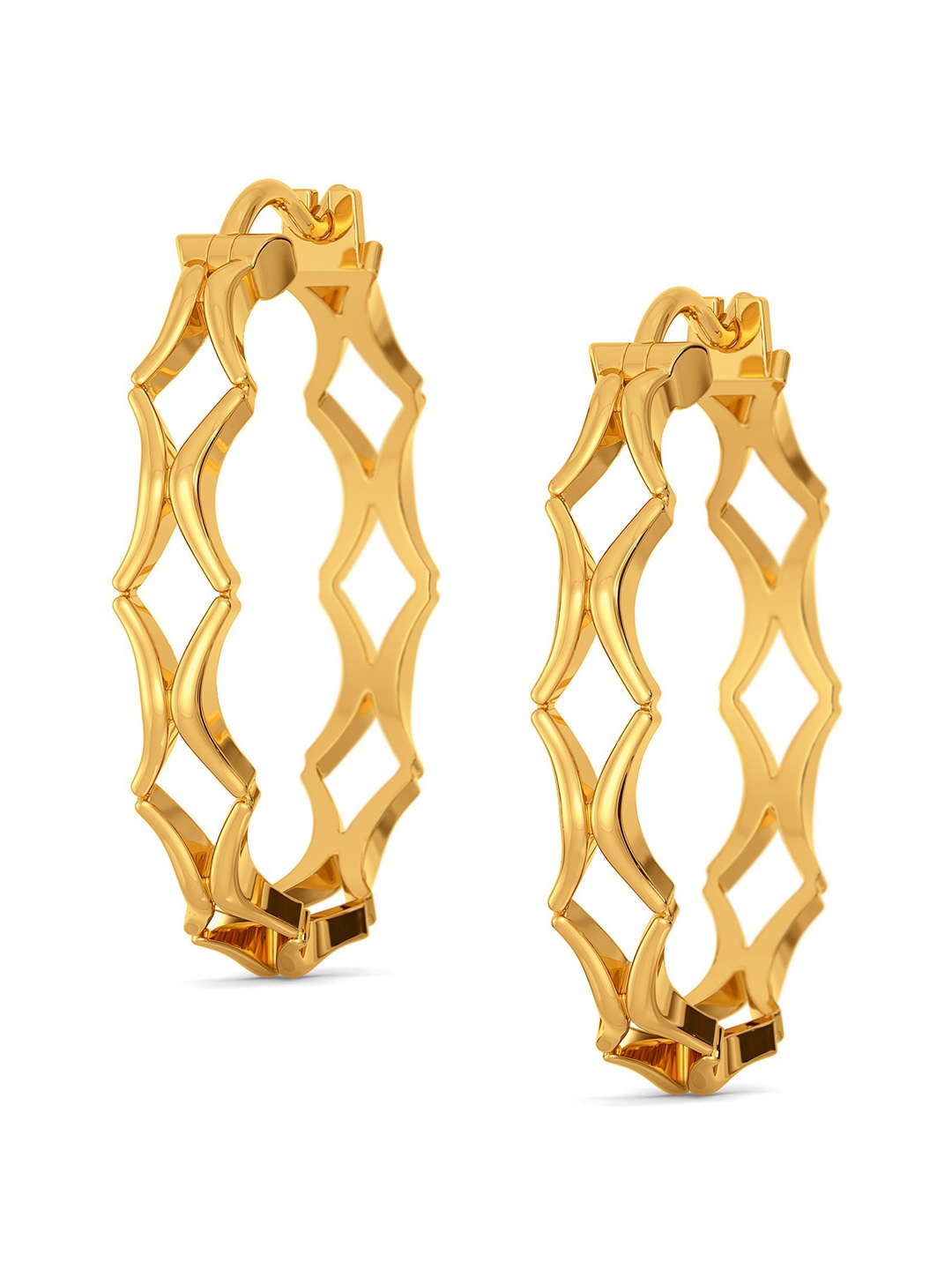 

MELORRA Bohemian Nets 18KT Gold Hoop Earrings- 5.58 gm