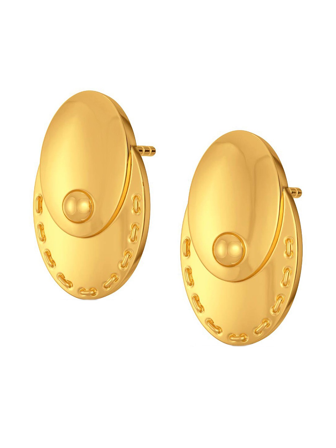

MELORRA Groove Hills 18KT Gold Stud Earrings-4.43gm