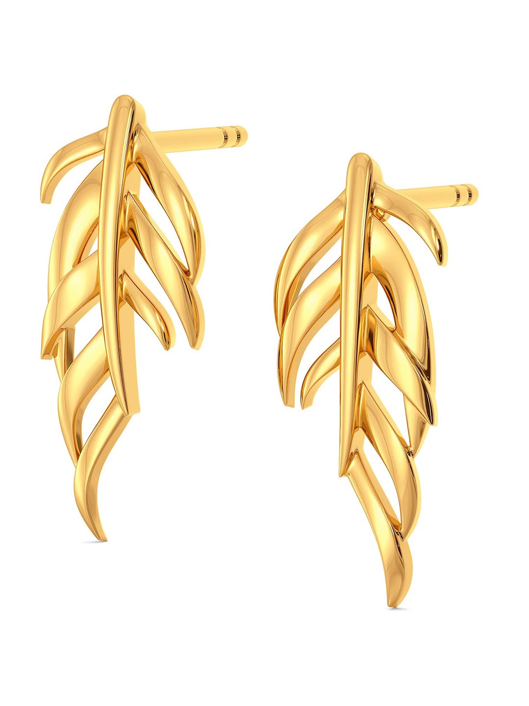 

MELORRA Plume Play 18KT Gold Stud Earrings- 1.97 gm