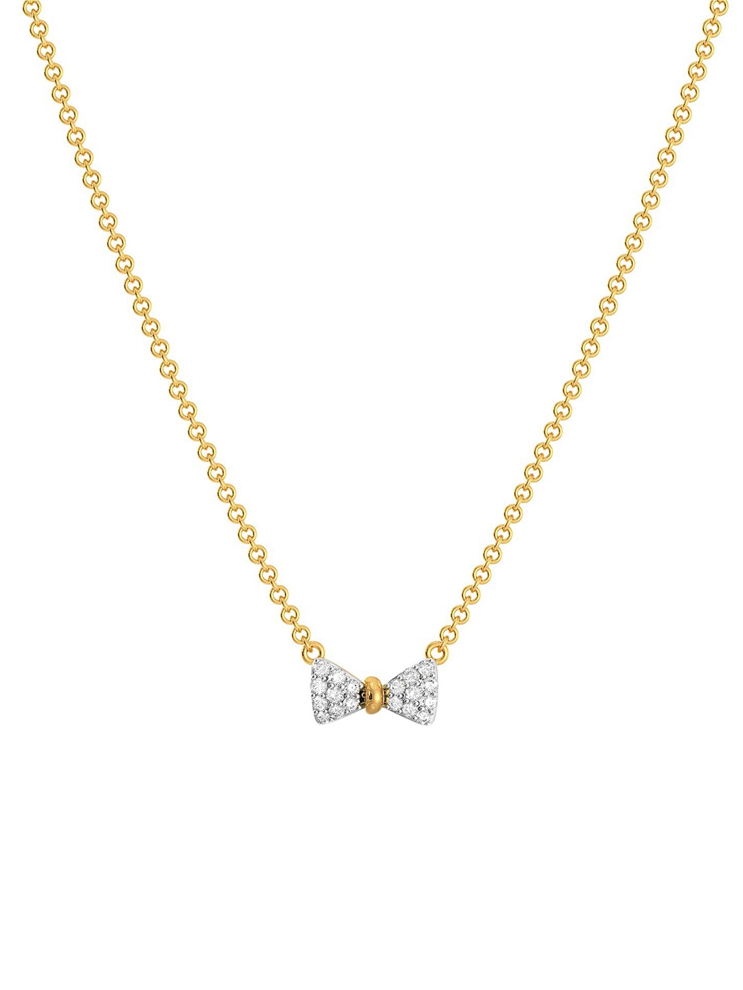 

MELORRA Sole Bow Diamond-Studded 18KT Gold Chain - 4.68 gm