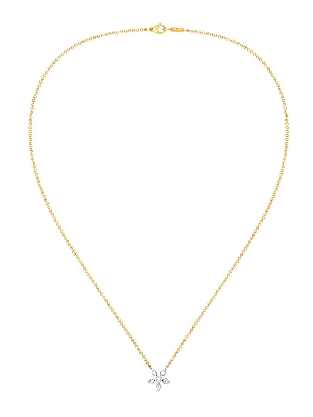 

MELORRA Gold Dazzle and Dabble Diamond Studded 18KT Gold Necklace - 4.3 gm