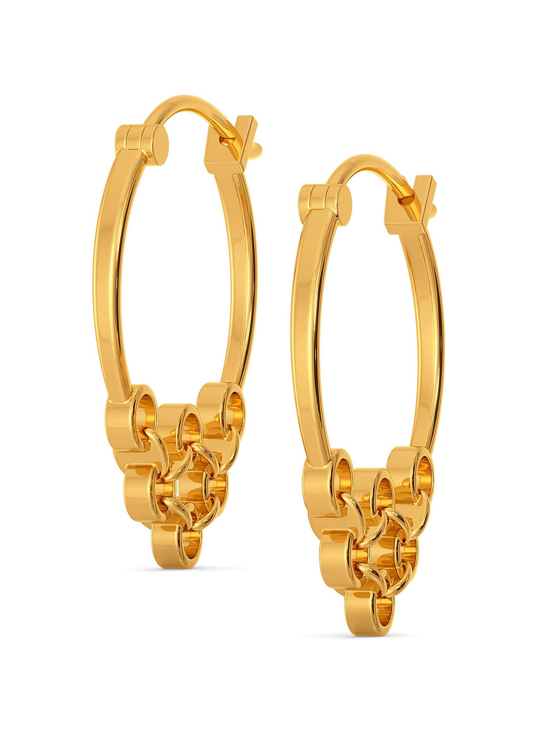 

MELORRA Port & Net 18KT Gold Hoop Earrings-4.77gm