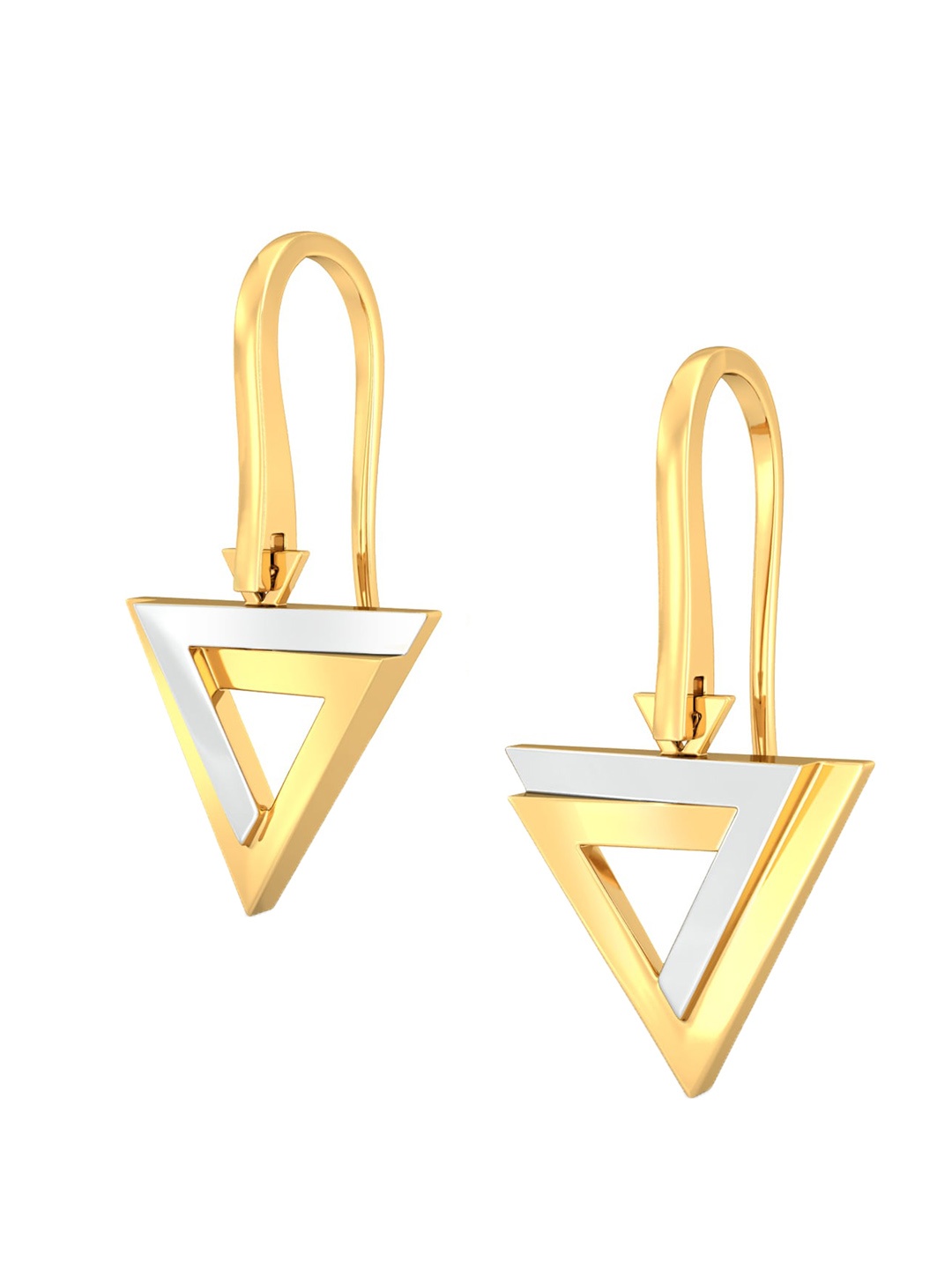 

MELORRA Trigon Tag 18KT Gold Drop Earrings-4.56gm