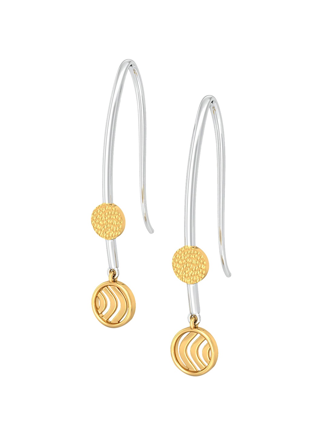 

MELORRA Hippie Turn Rhodium Plated 18KT Gold Drop Earrings- 5.35 gm