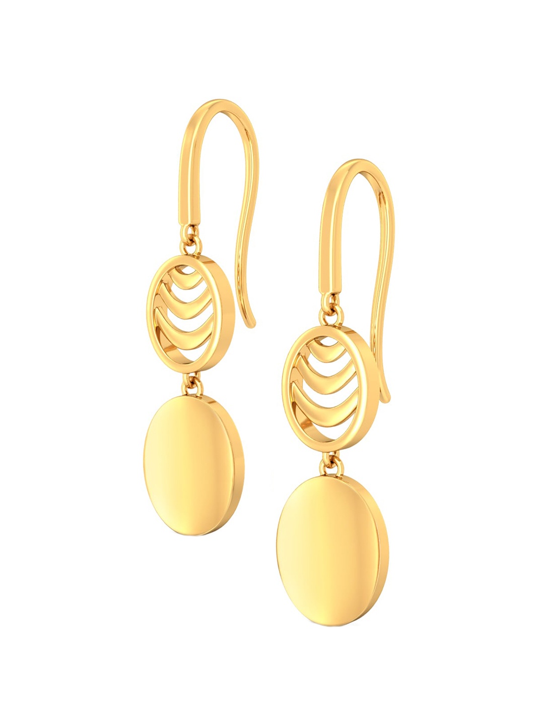 

MELORRA Oval Ambition18KT Gold Drop Earrings- 3.85 gm