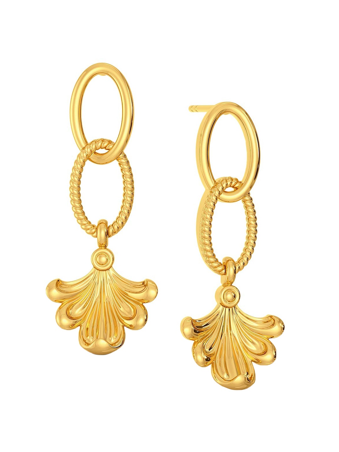 

MELORRA Bare Flair 18KT Gold Dangle Earrings-7.52gm