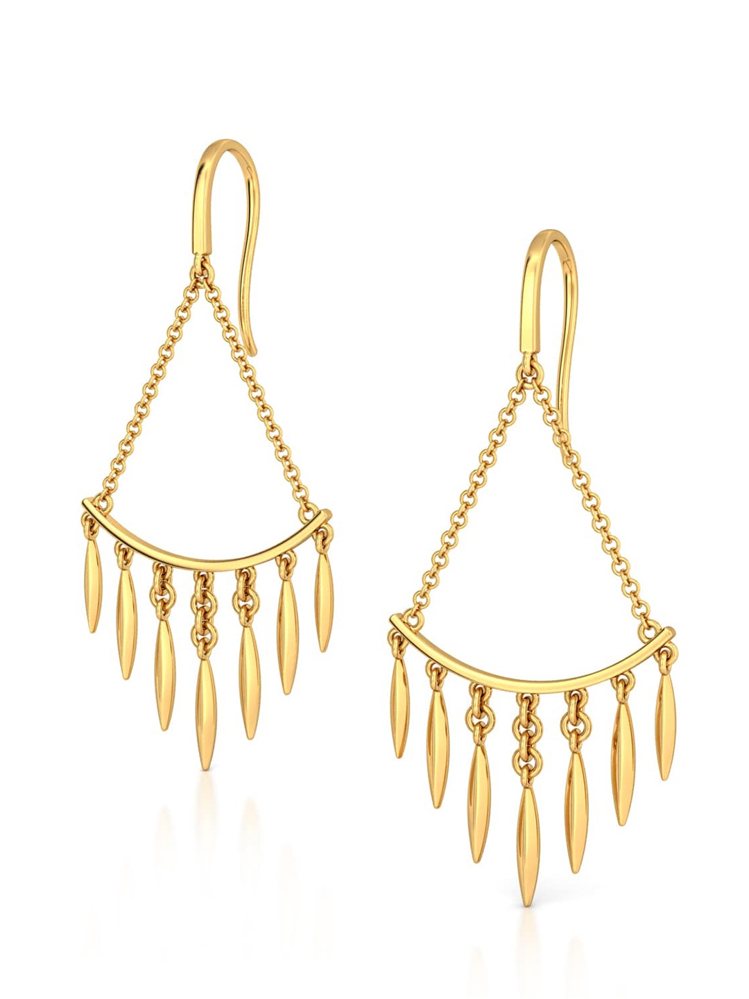 

MELORRA Fancy A Fringe 18KT Gold Drop Earrings -5.62 gm