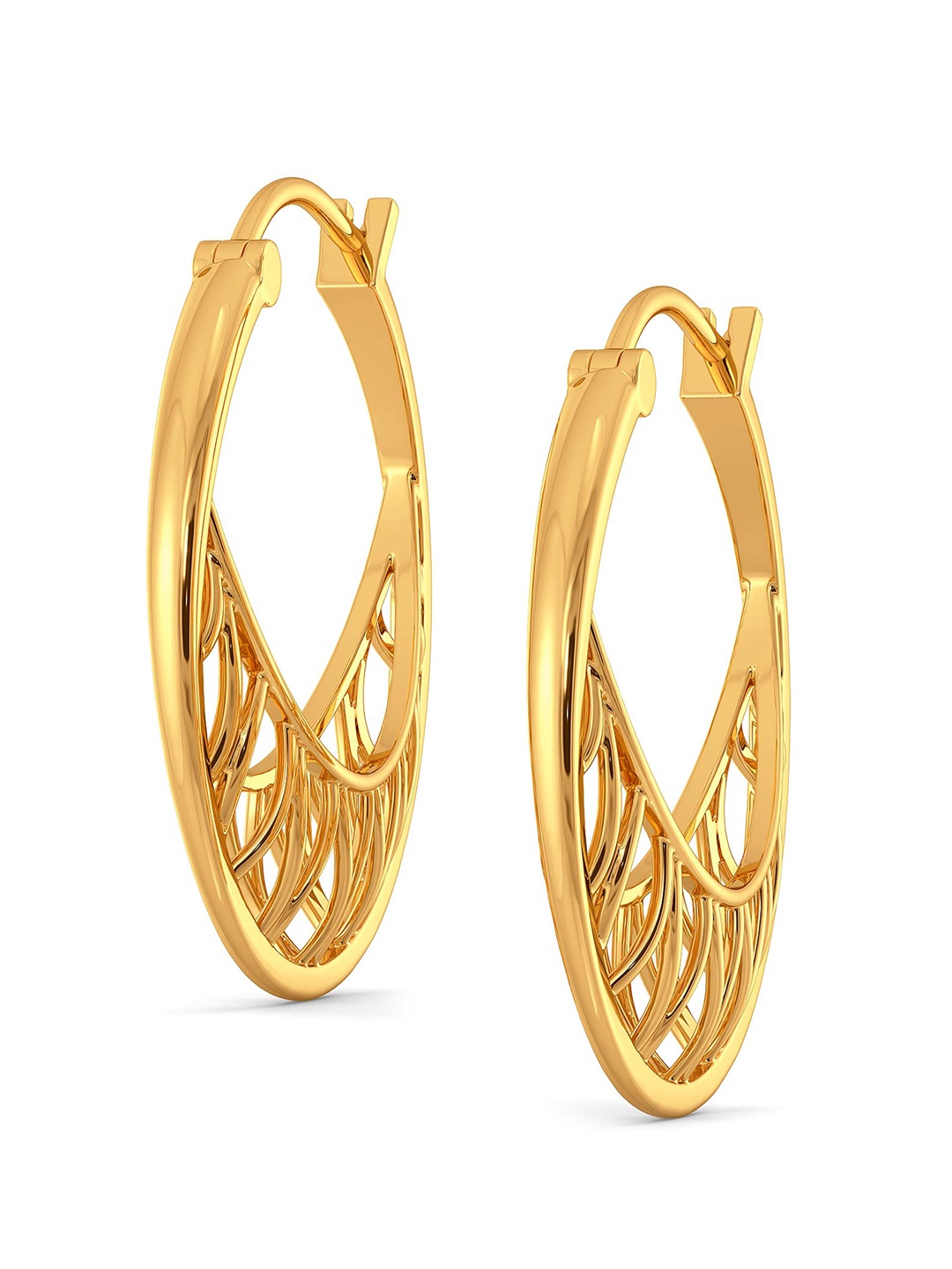 

MELORRA Link O Mesh 18KT Gold Hoop Earrings- 6.83 gm