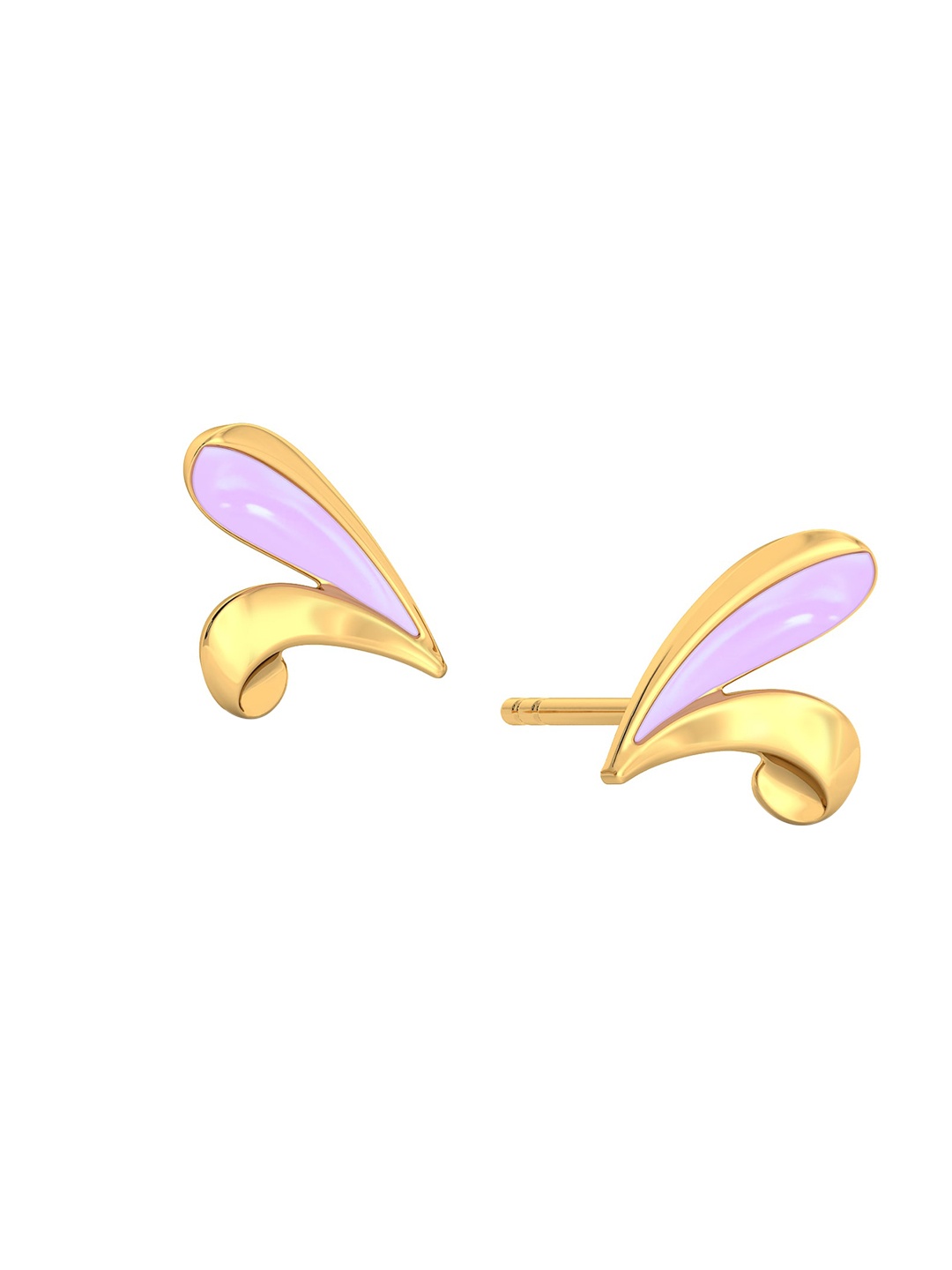 

MELORRA 18KT Purple Curl Gold Earrings- 2.32 gm
