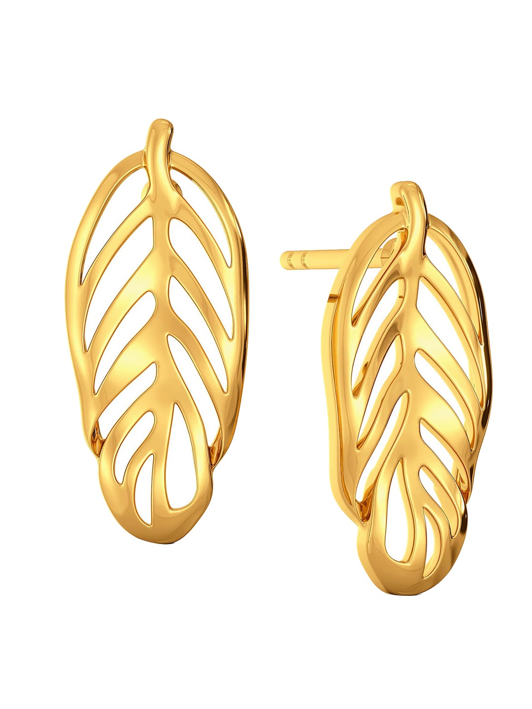 

MELORRA Disco Feathers 18KT Gold Stud Earrings-2.51gm