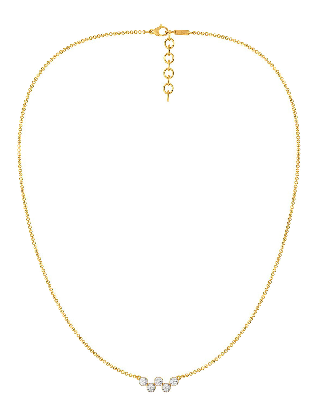 

MELORRA Boogie Wonderland Rhodium-Plated Diamond 18KT Gold Necklace - 4.86gm