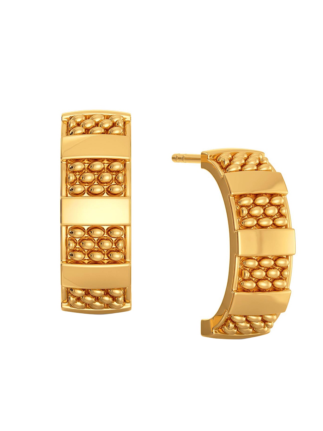 

MELORRA The Tweed Trove 18KT Gold Half Hoop Earrings- 5.63 gm