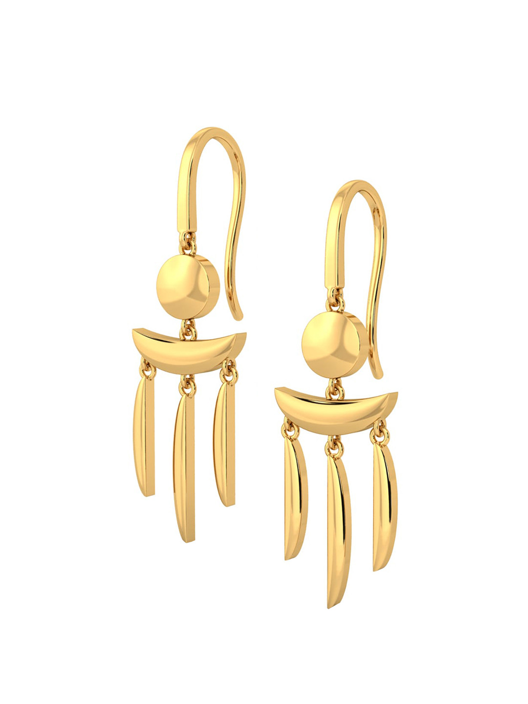 

MELORRA Arc Attack 18KT Gold Dangle Earrings-5.12gm
