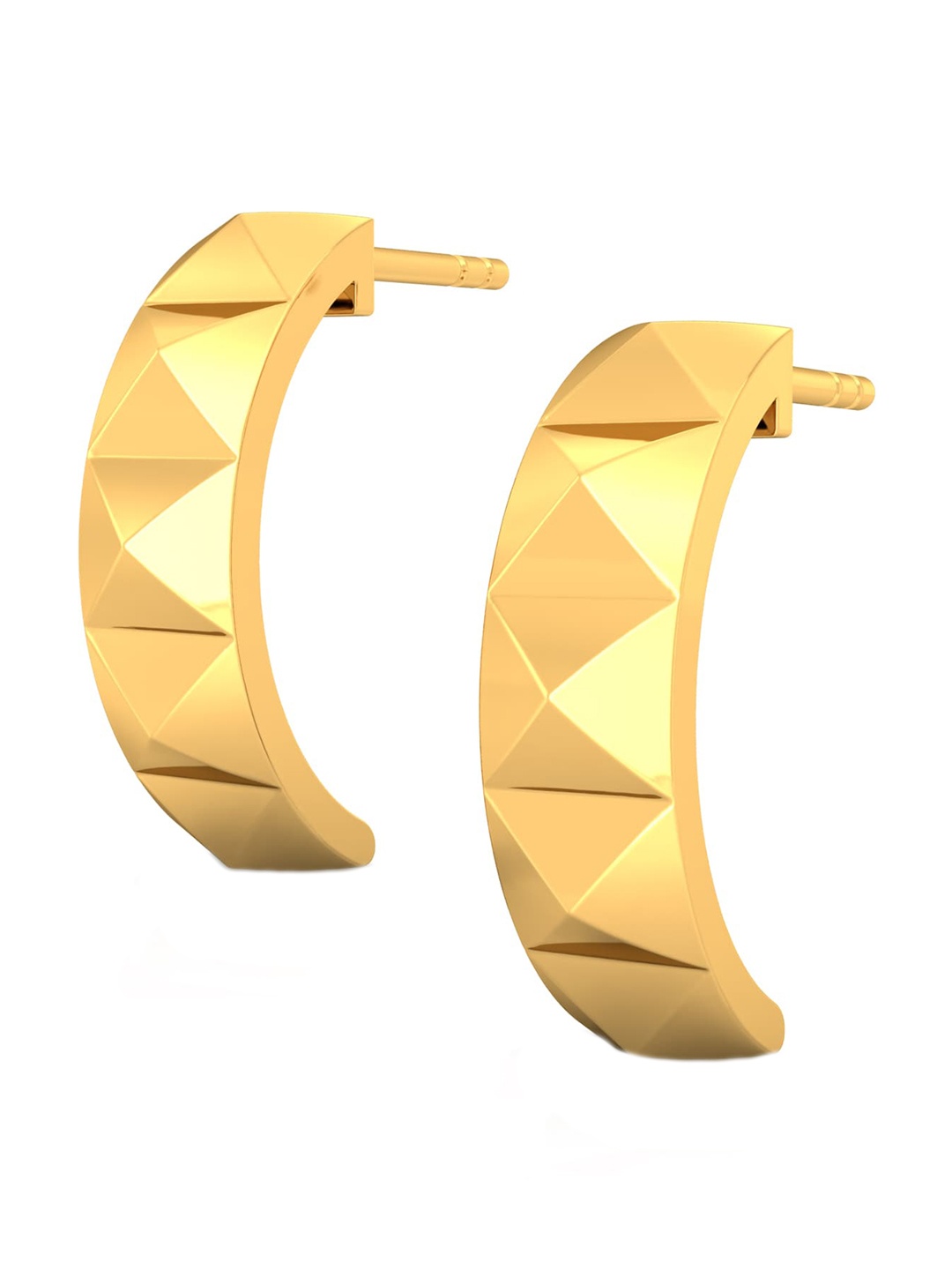 

MELORRA Hoop Terrains 18KT Gold Half Hoop Earrings- 4.12 gm