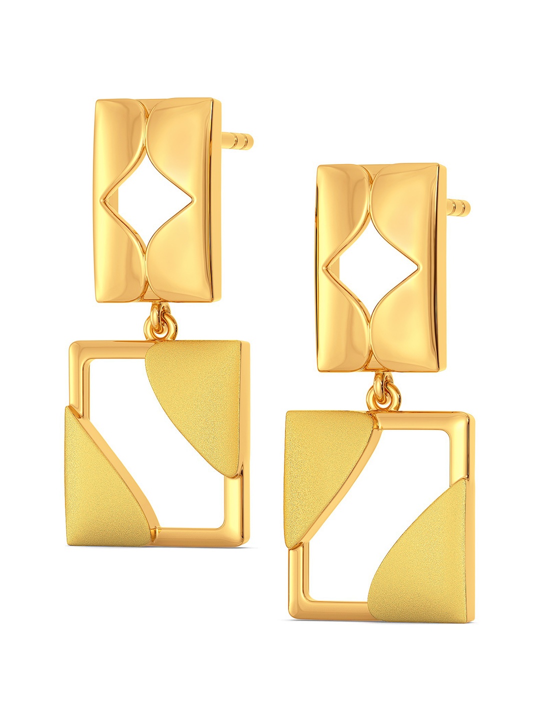 

MELORRA 18KT Play It Down Gold Drop Earrings- 4.56 gm