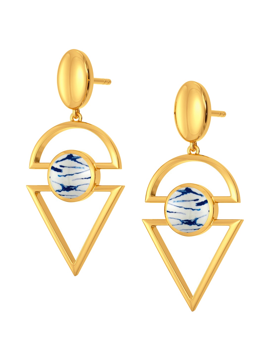 

MELORRA Circle of Tie & Dye 18KT Gold Drop Earrings-5.38gm