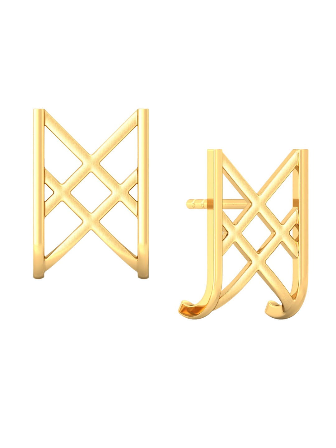 

MELORRA Triple X 18KT Gold Studs Earrings- 3.12 gm
