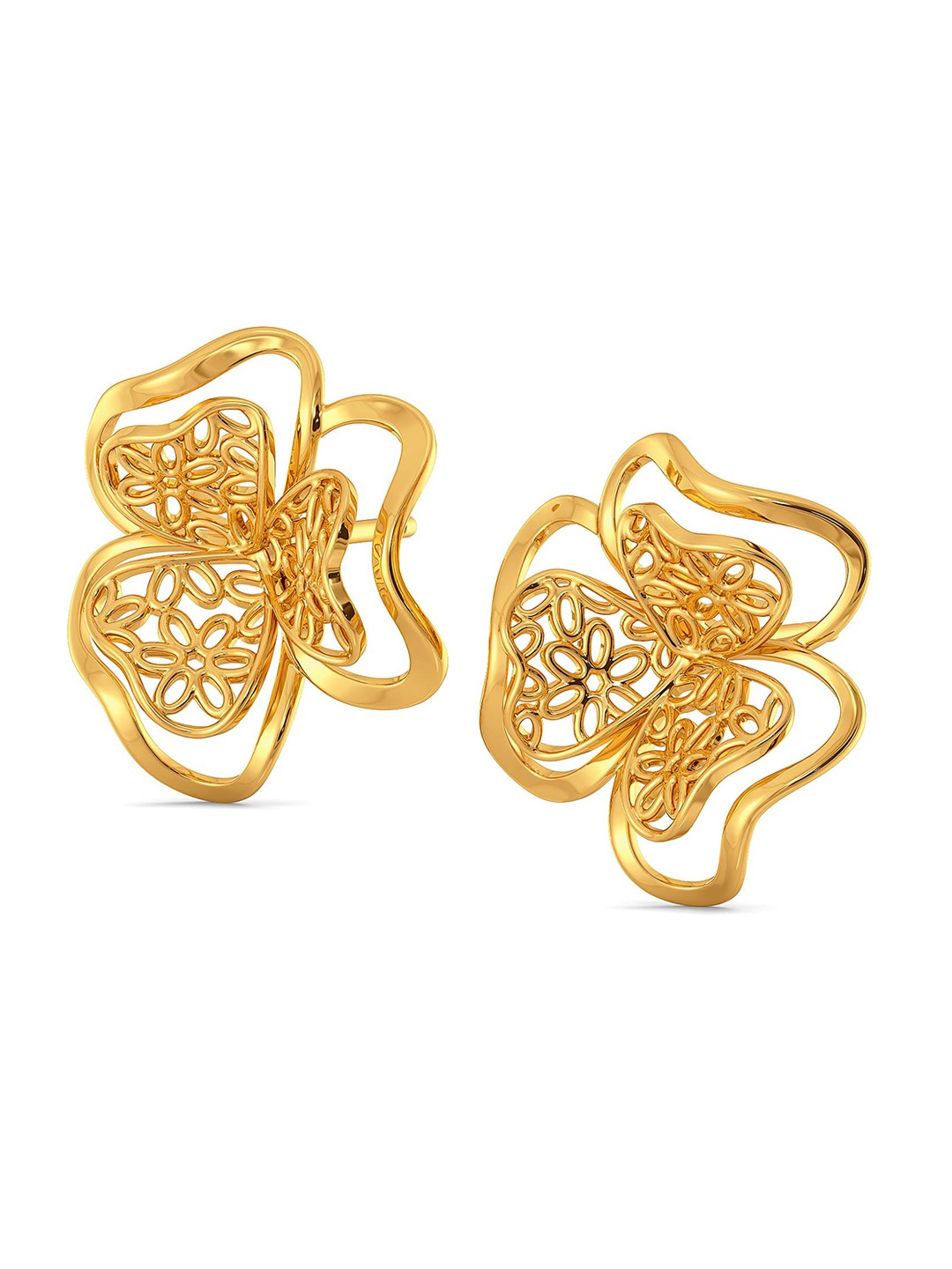 

MELORRA La La Lace 18KT Gold Stud Earrings- 3.36 gm