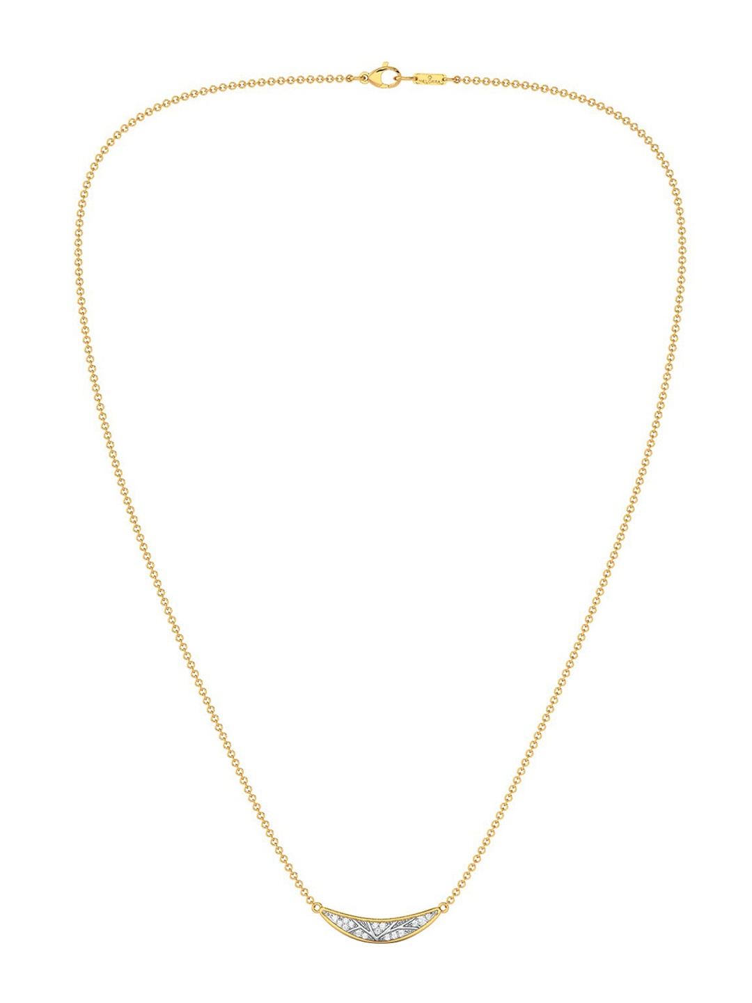 

MELORRA Pleasant Crescent Diamond-Studded 18KT Gold Necklace - 4.3 gm