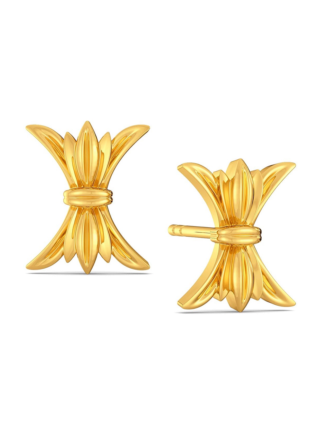 

MELORRA Bow Baroque 18KT Gold Stud Earrings-2.85gm