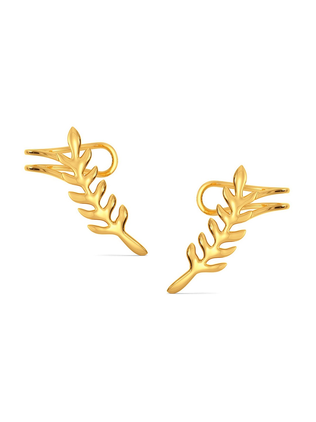 

MELORRA Turn of Ferns 18KT Gold Studs- 4.49 gm