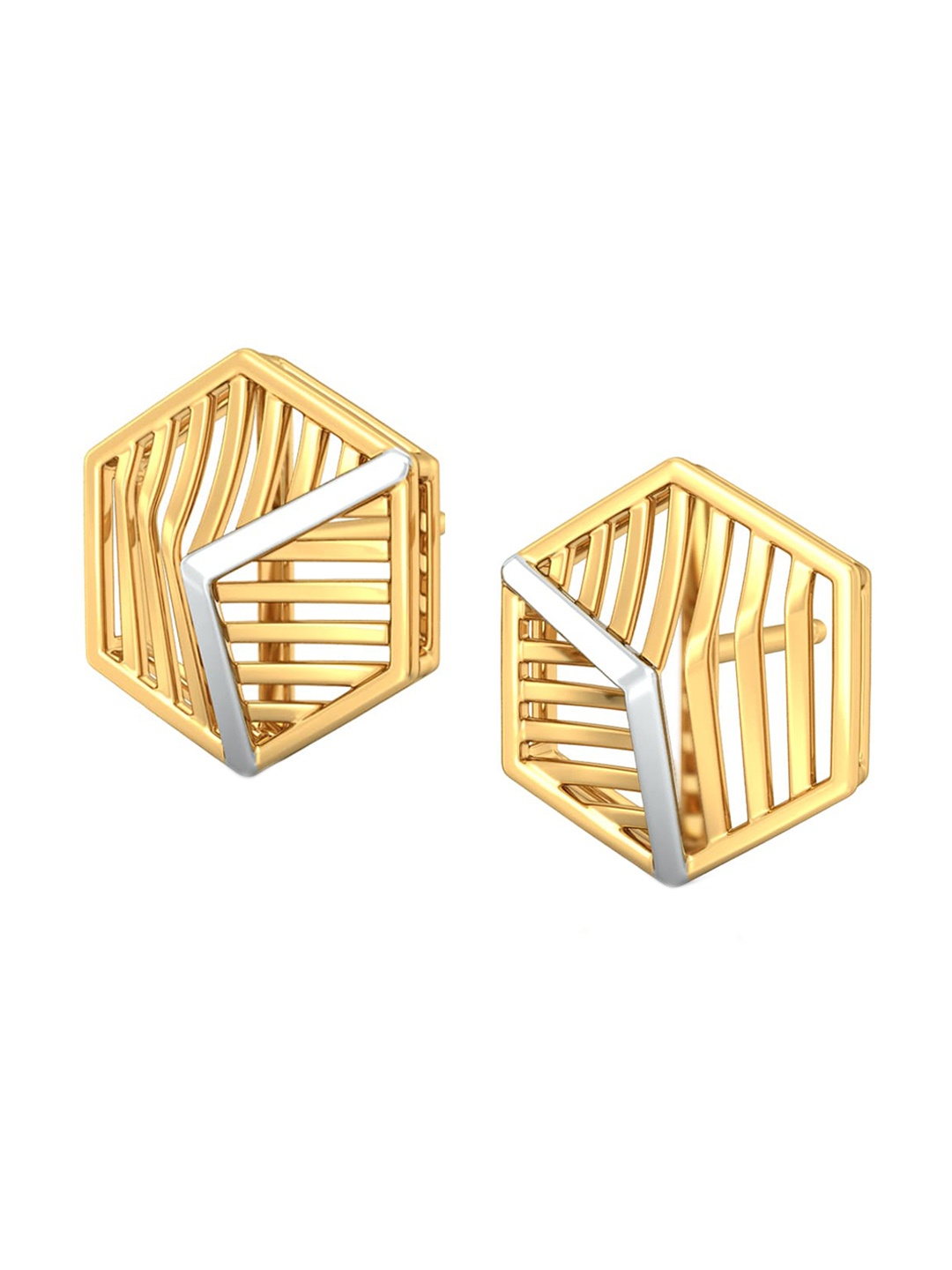 

MELORRA Hexa-Face 18KT Gold Earrings-2.6gm