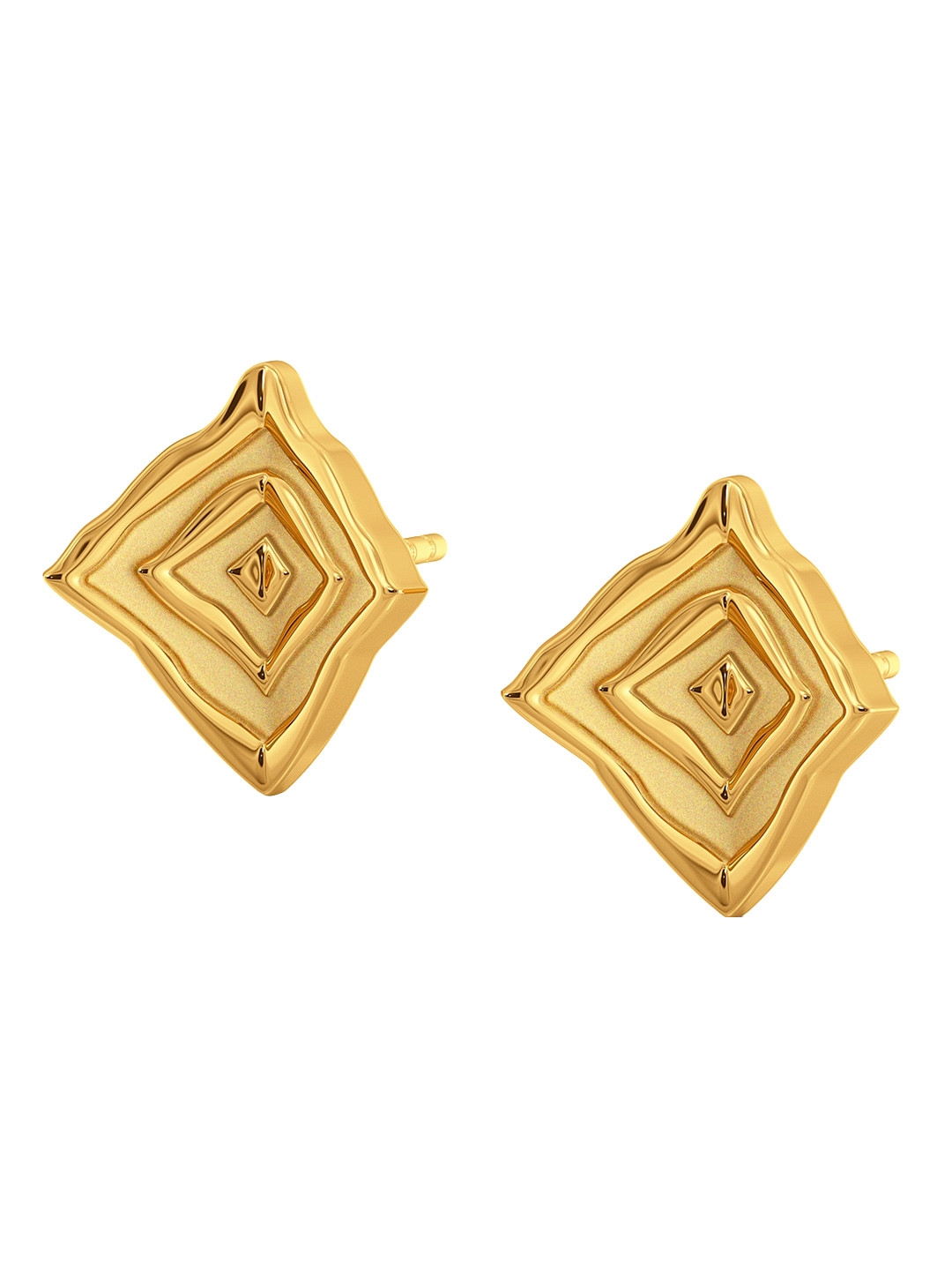 

MELORRA Stripe Type 18KT Gold Stud Earrings-3.44gm