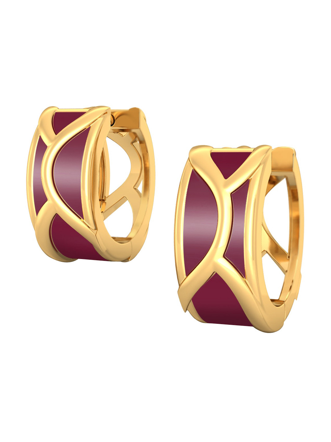 

MELORRA Merlot Curl 18KT Gold Hoop Earrings- 7.31gm