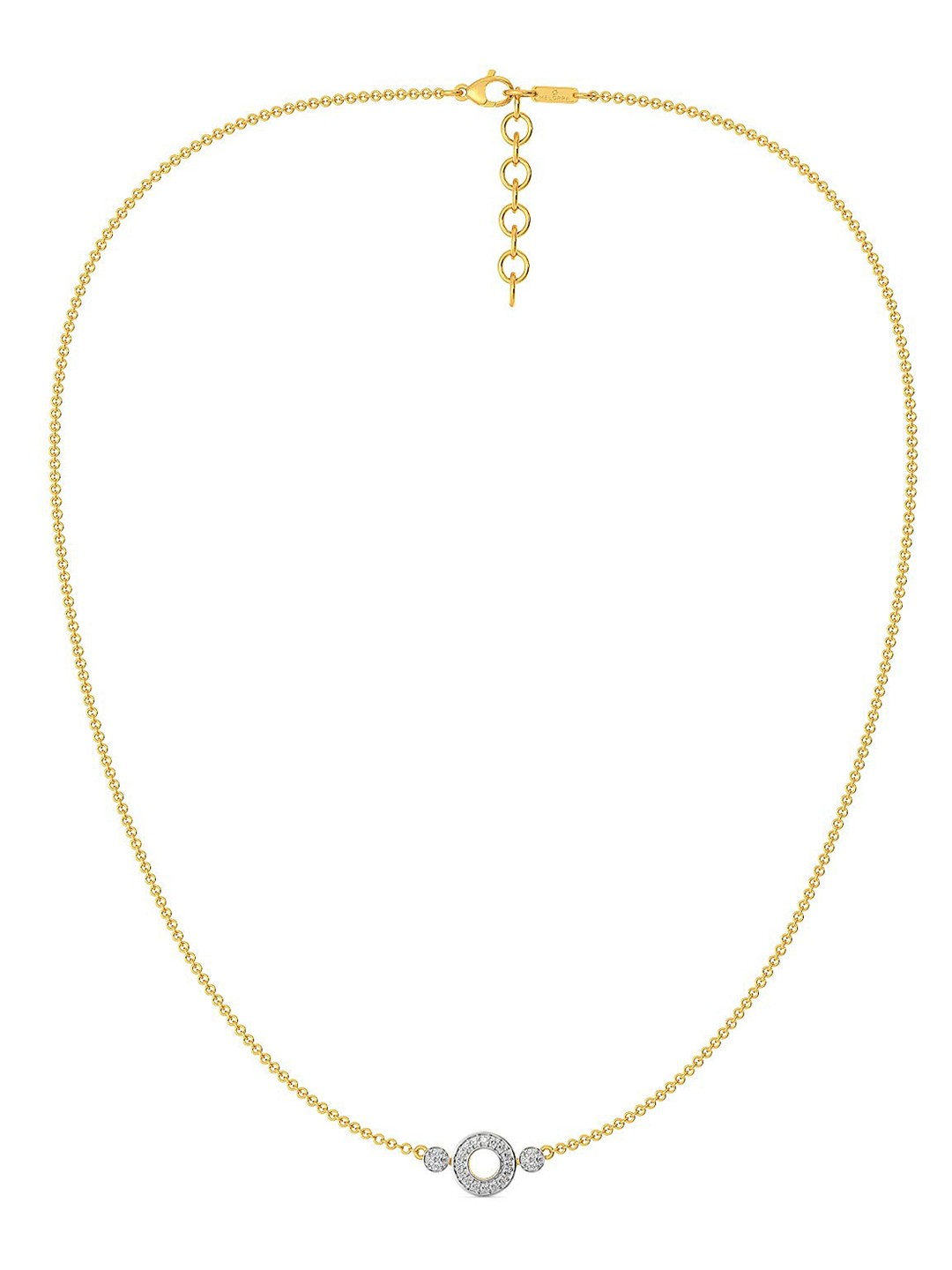 

MELORRA Disco Bistro Rhodium-Plated Diamond Studded 18KT Gold Necklace - 4.92 gm