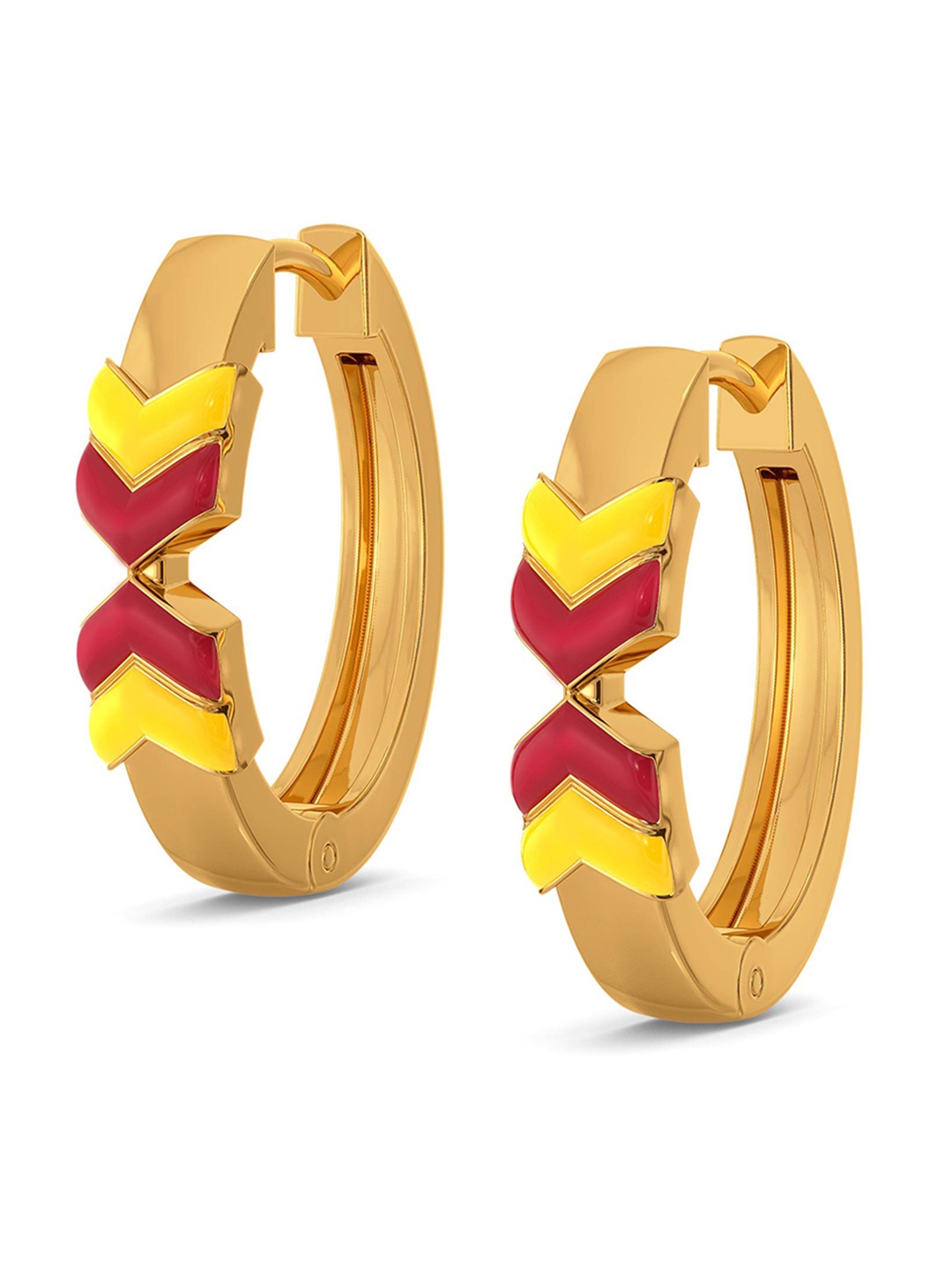 

MELORRA League Intrigue 18KT Gold Hoop Earrings-3.7gm