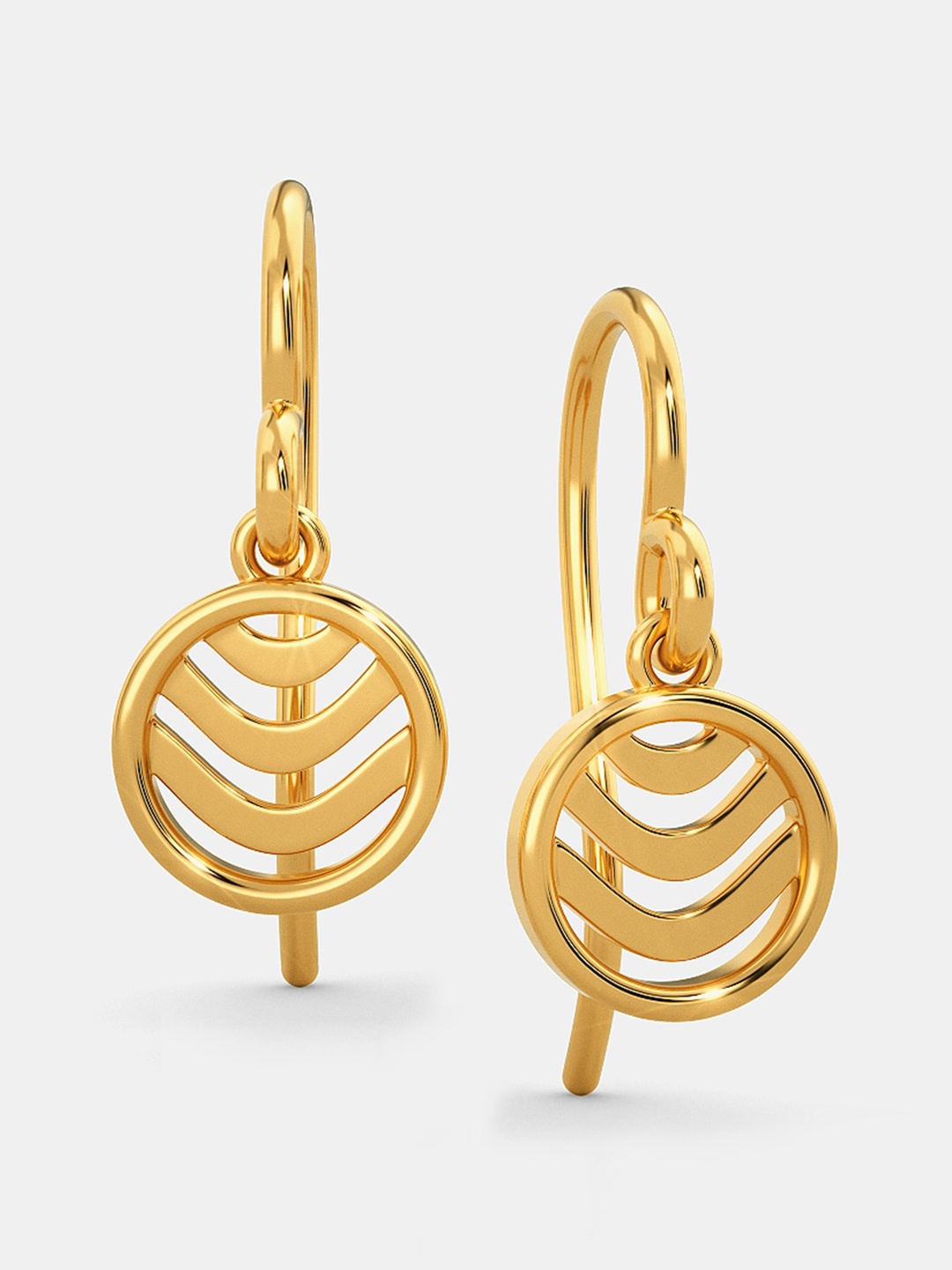 

MELORRA Waves 18KT Gold Drop Earrings-2.17gm
