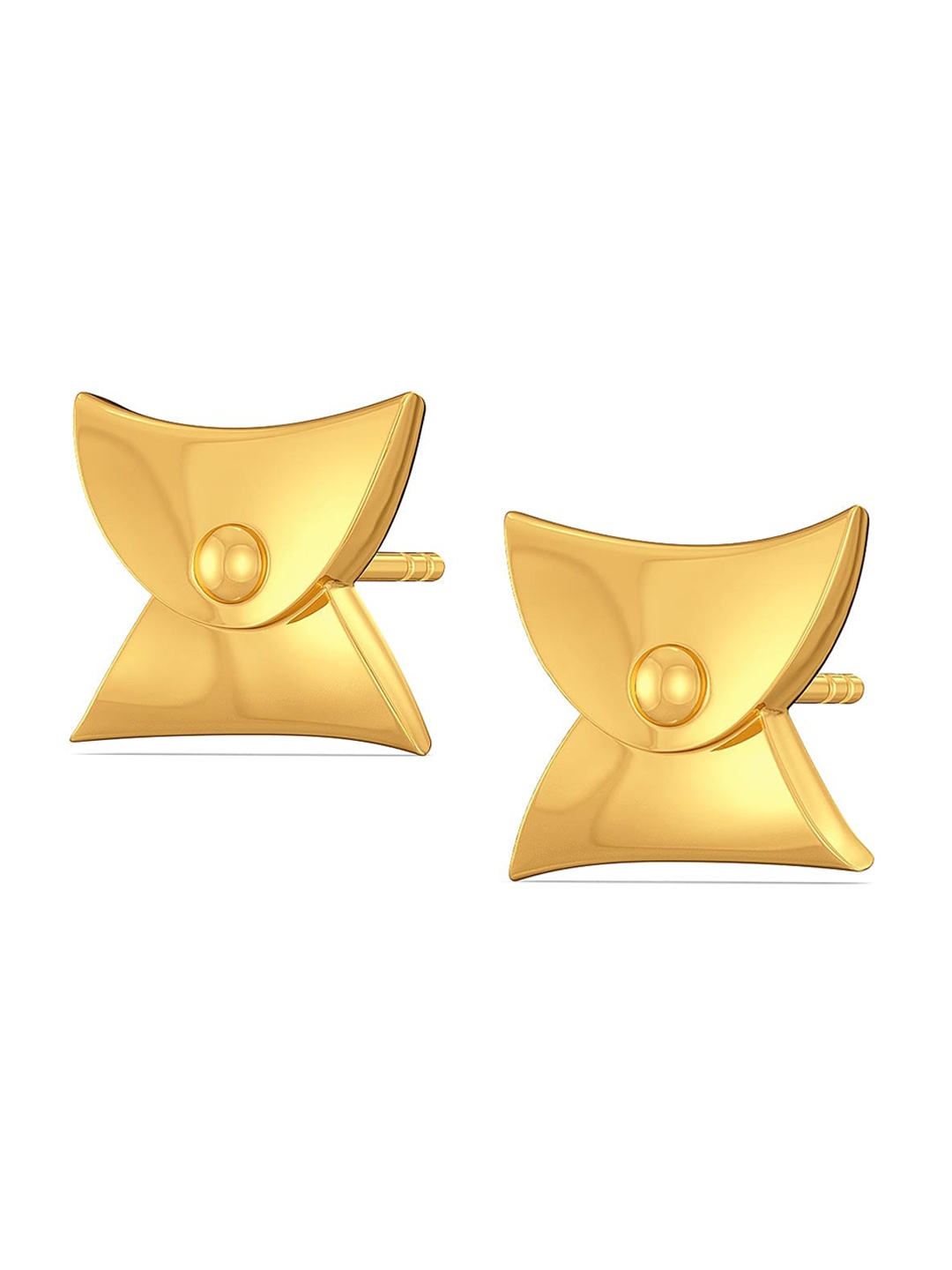 

MELORRA Classic Clasps 18KT Gold Stud Earrings- 3.77 gm