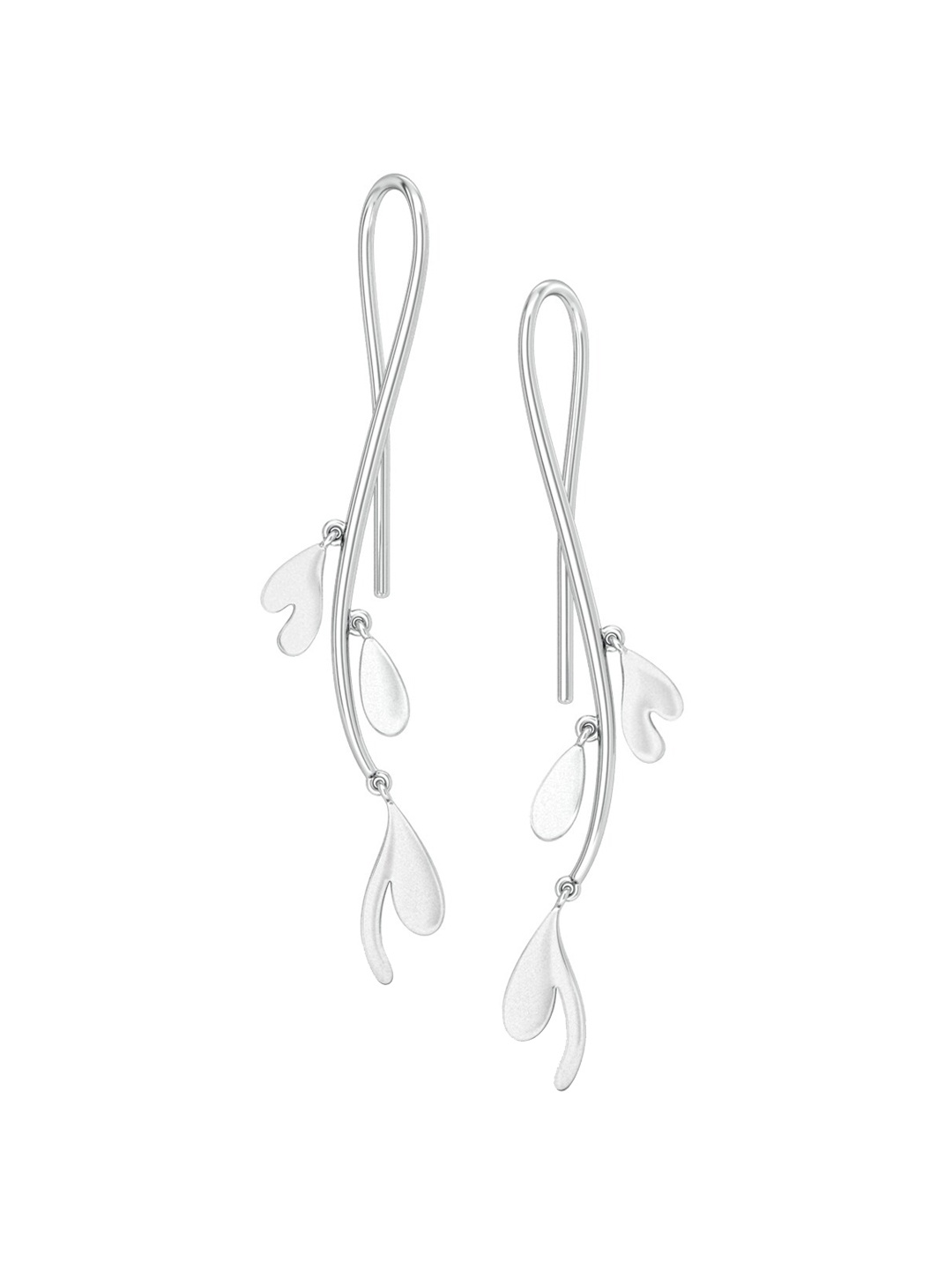

MELORRA Corydalis 18KT White Gold Drop Earrings- 4.6 gm, Silver