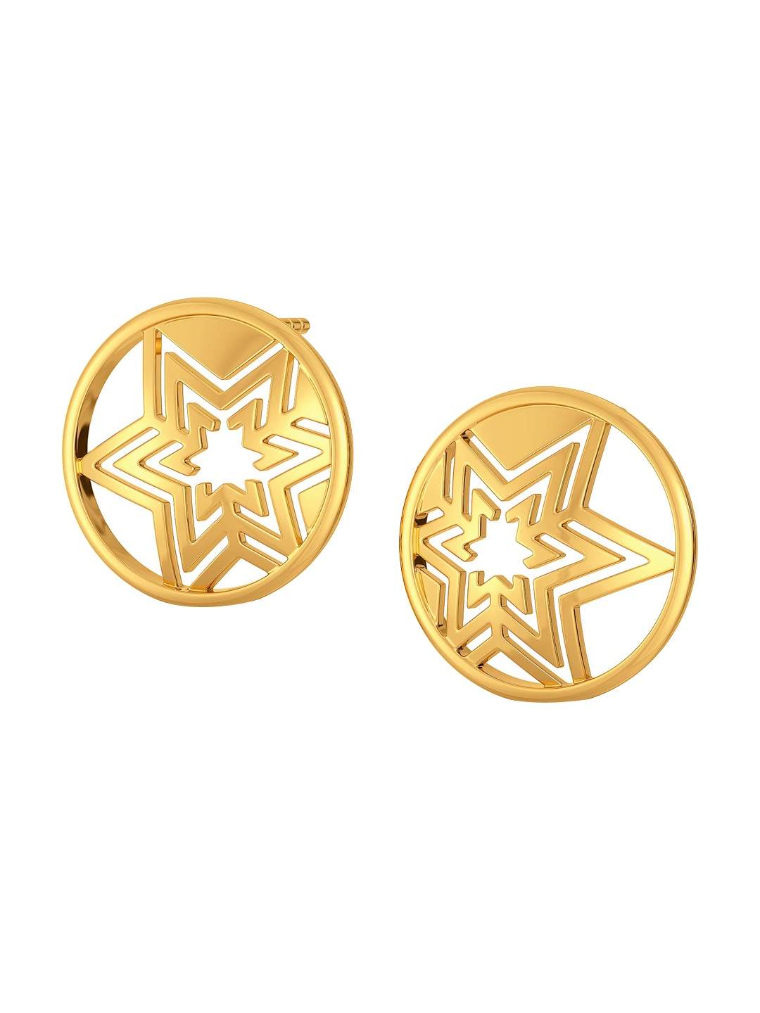 

MELORRA Logo Luck 18KT Gold Earrings-4.28gm