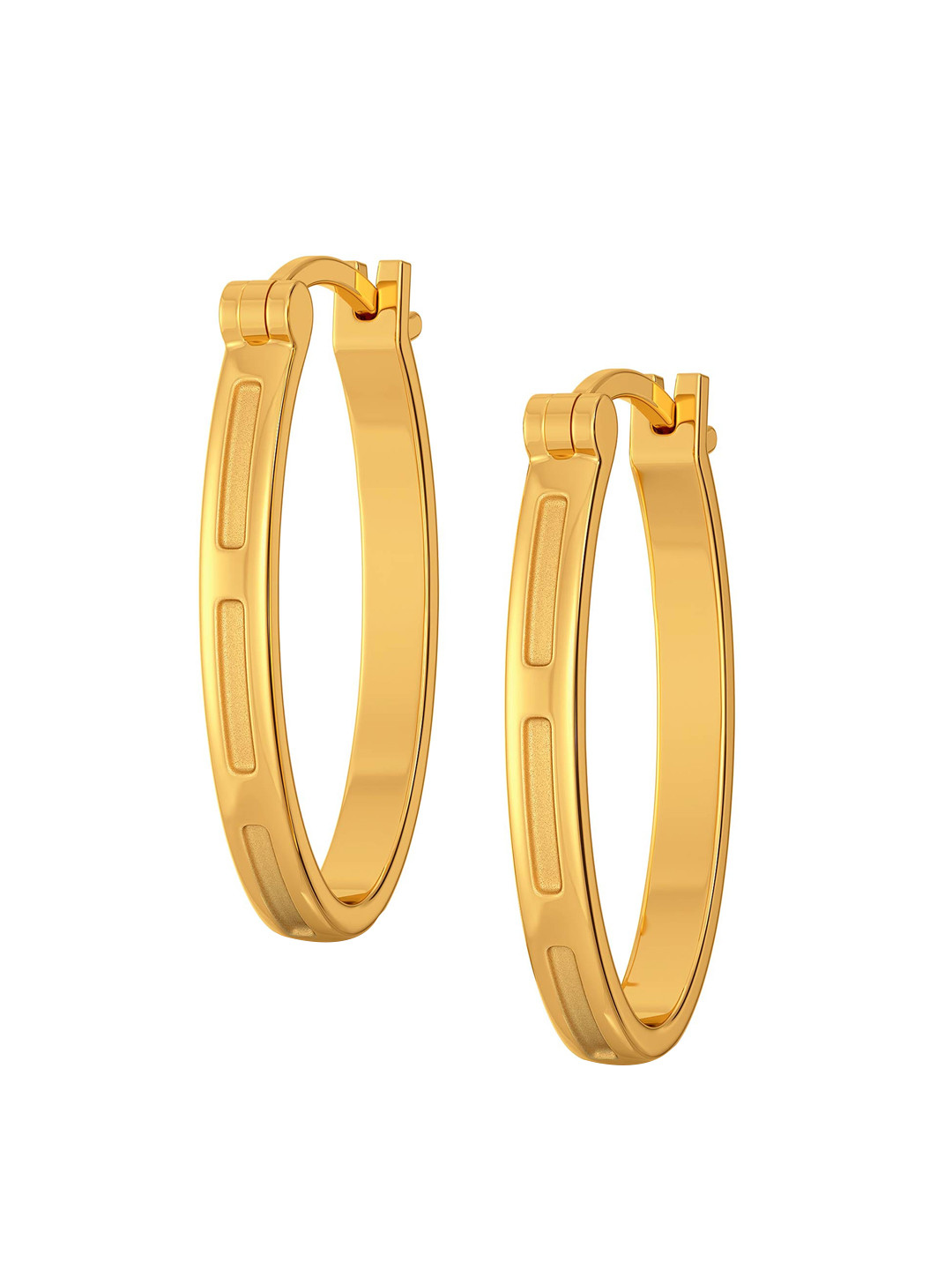 

MELORRA Subtle Seams 18KT Gold Hoop Earrings-4.69 gm