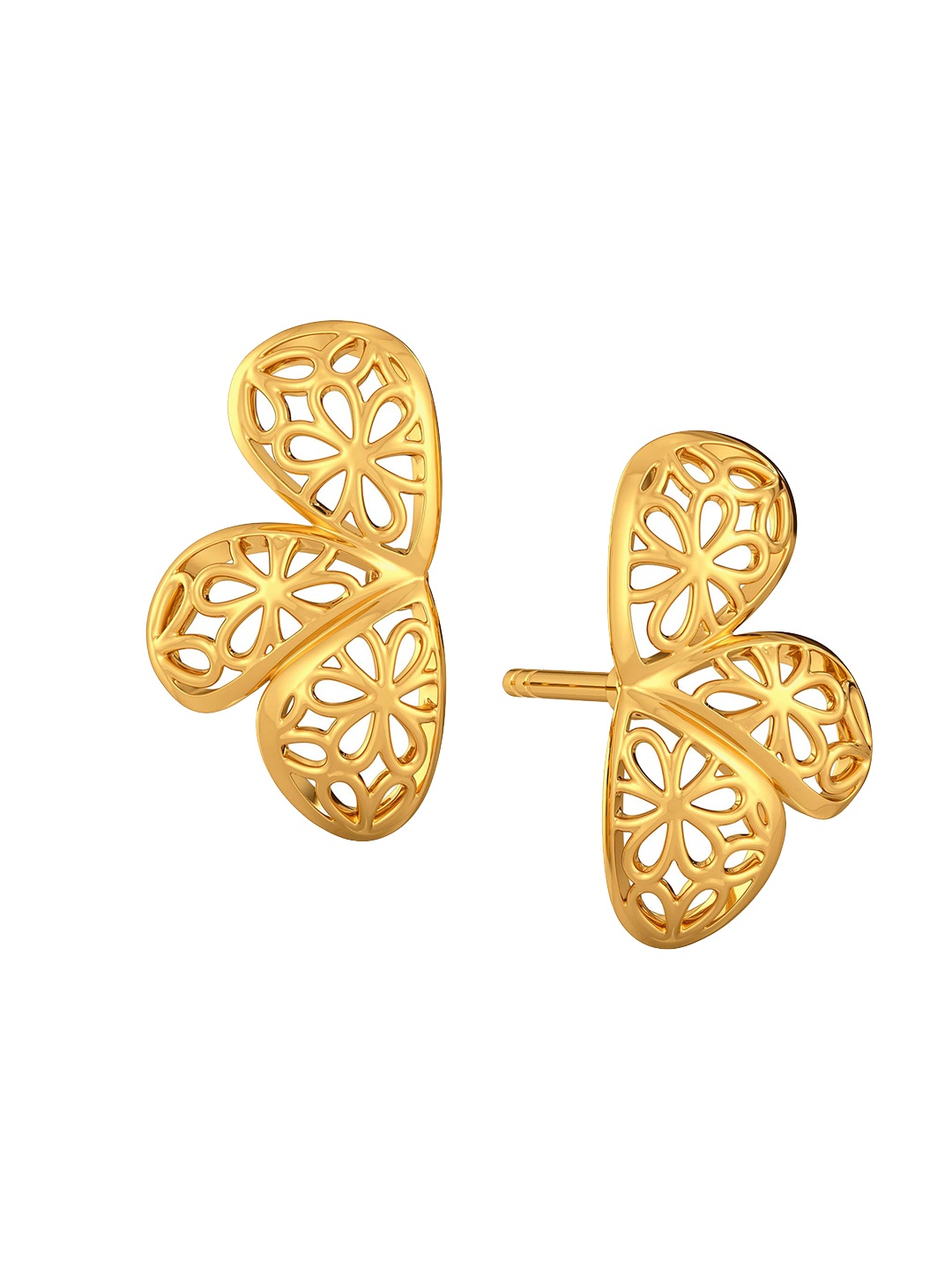 

MELORRA Lace Twinning 18KT Gold Stud Earrings-1.97gm
