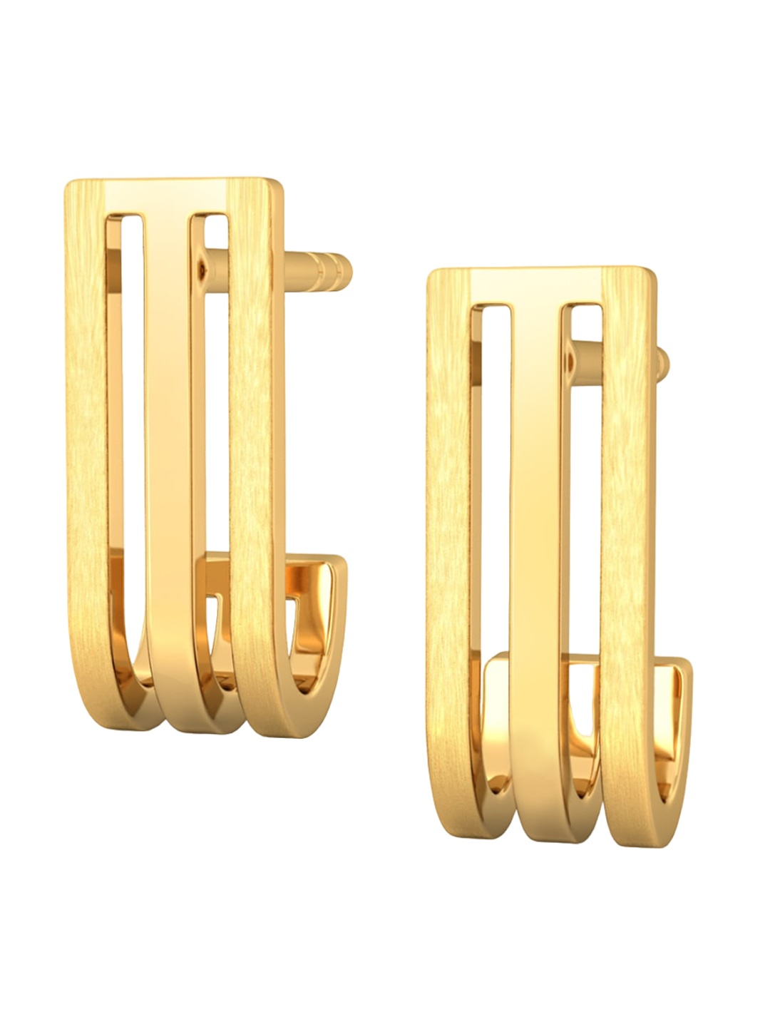 

MELORRA Timeless beauty 18KT Gold J-Hoop Earrings-2.59gm