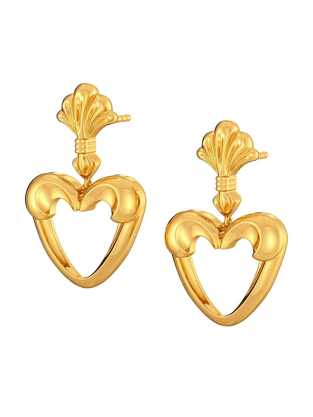 

MELORRA Love Palm 18KT Gold Dangle Earrings-7.34gm