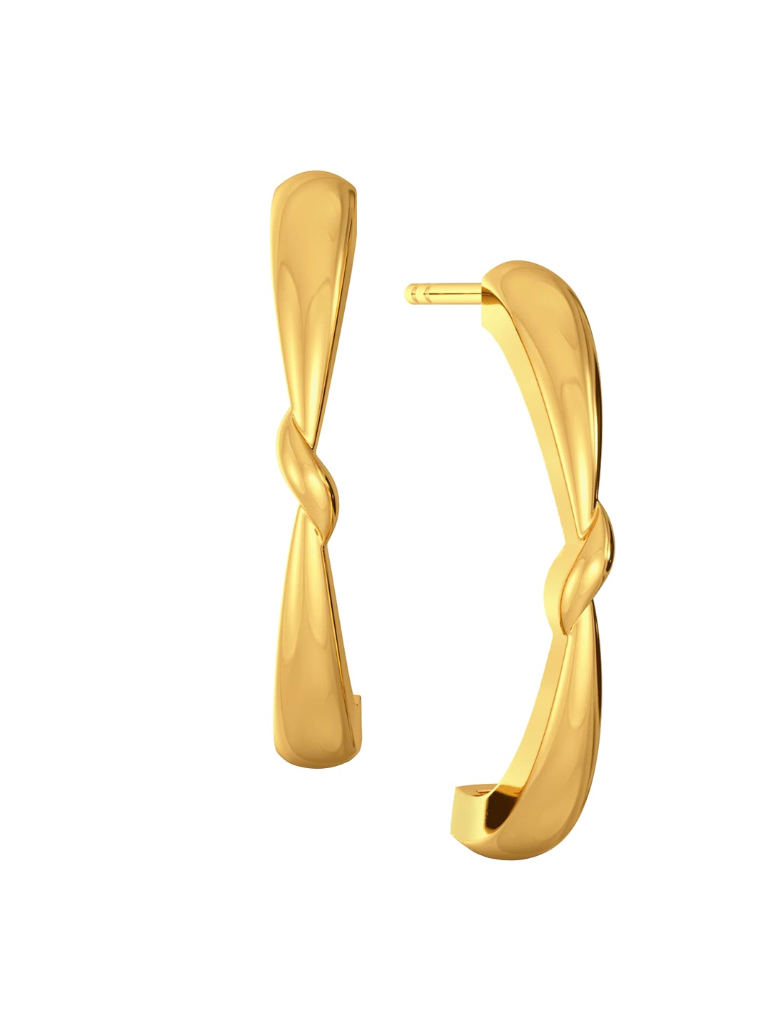 

MELORRA Twister 18KT Gold Half Hoop Earrings- 3.84 gm