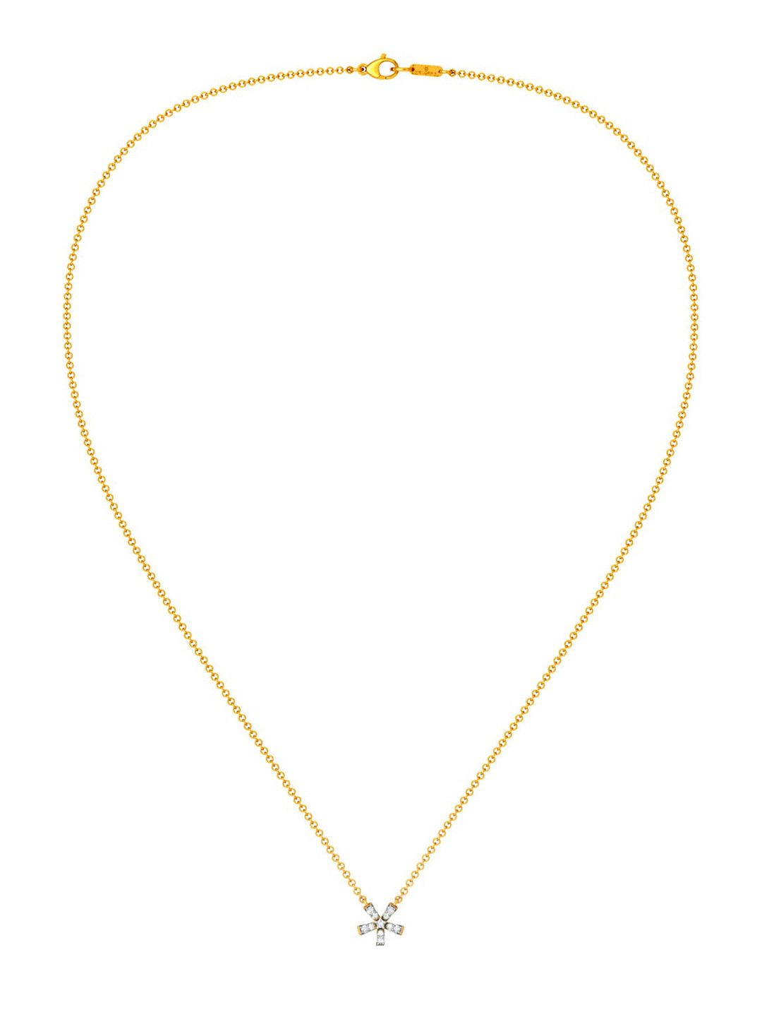 

MELORRA Starry Starry Lights Rhodium-Plated Diamond Gold Necklace - 3.75 gm