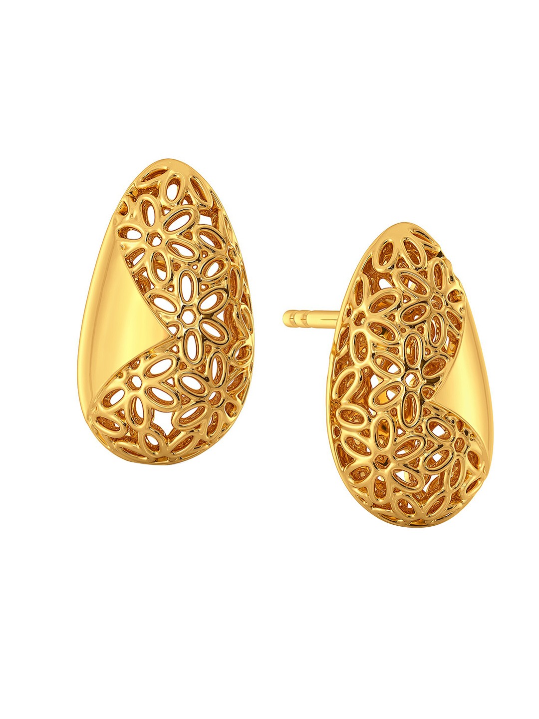 

MELORRA Lace Nouveau 18KT Gold Stud Earrings-2.99gm