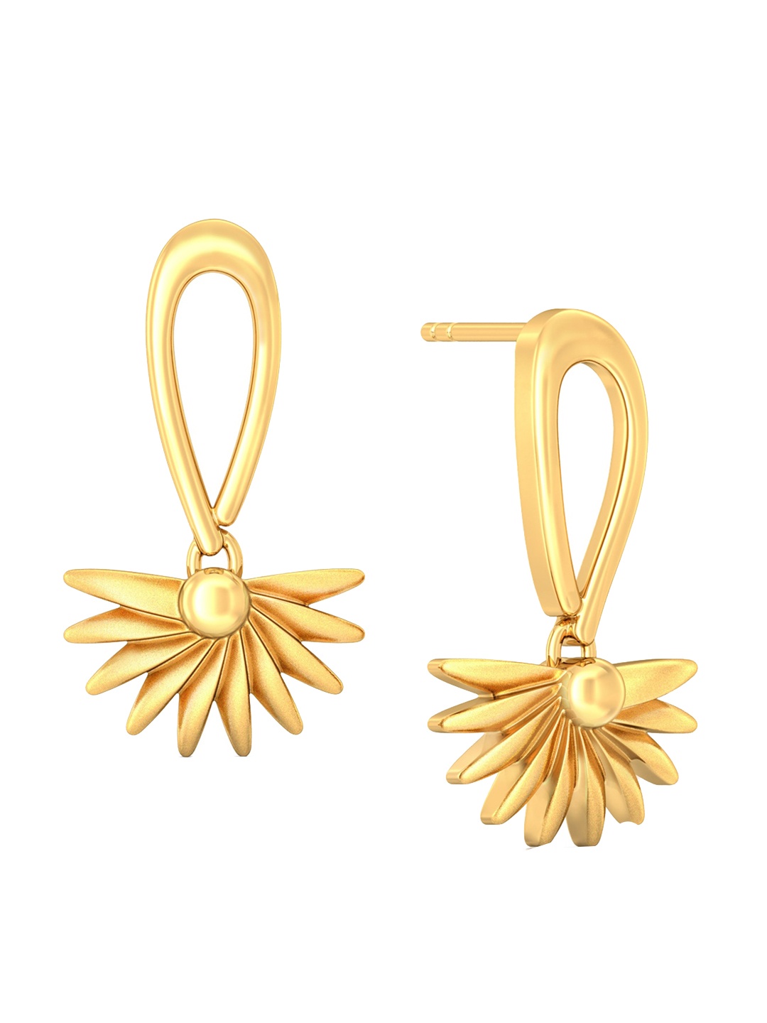 

MELORRA Brighter Than Sun 18KT Gold Drop Earring-6.39gm