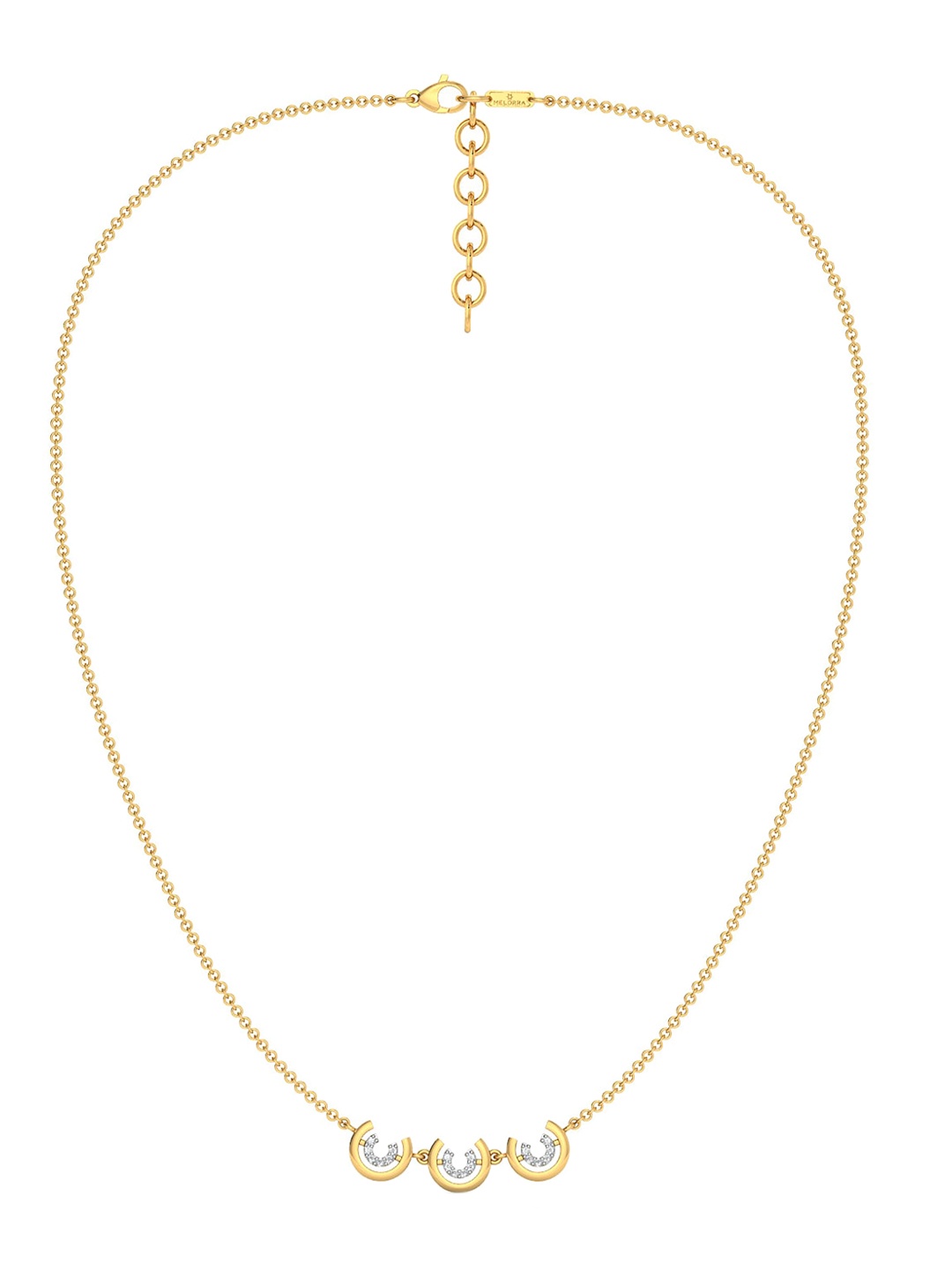 

MELORRA Cling Bling Rhodium-Plated 18KT Gold Diamond Necklace - 5.18 gm