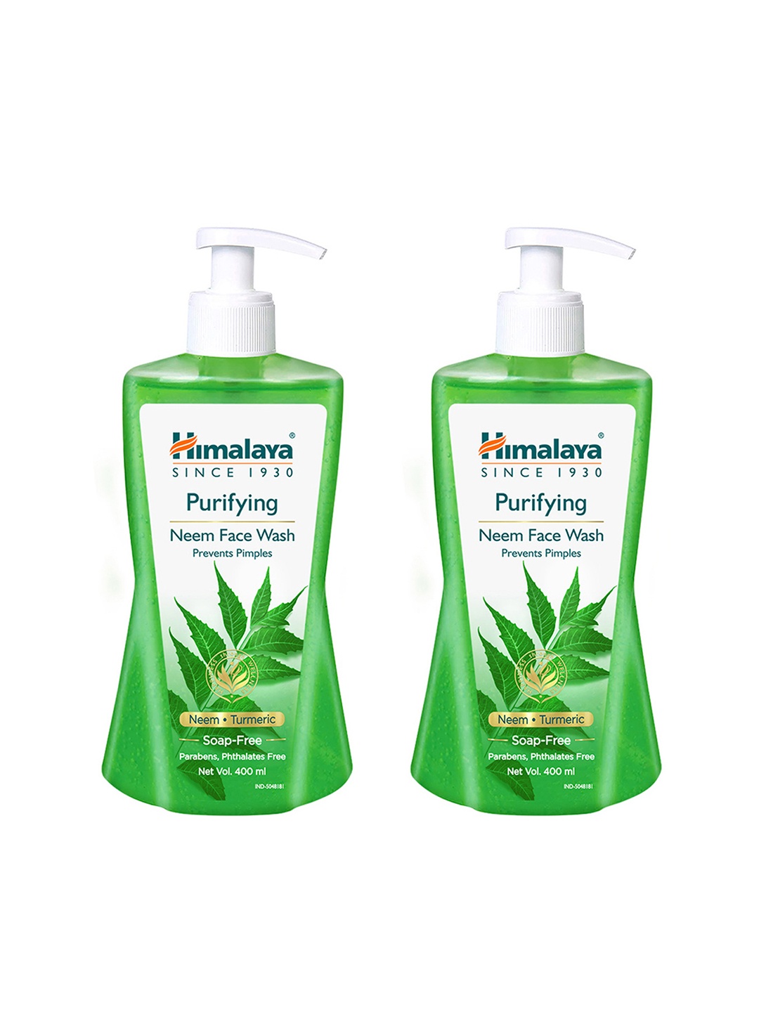 

Himalaya Set of 2 Anti-Pimple Purifying Neem Face Wash with Turmeric - 400 ml each, Green